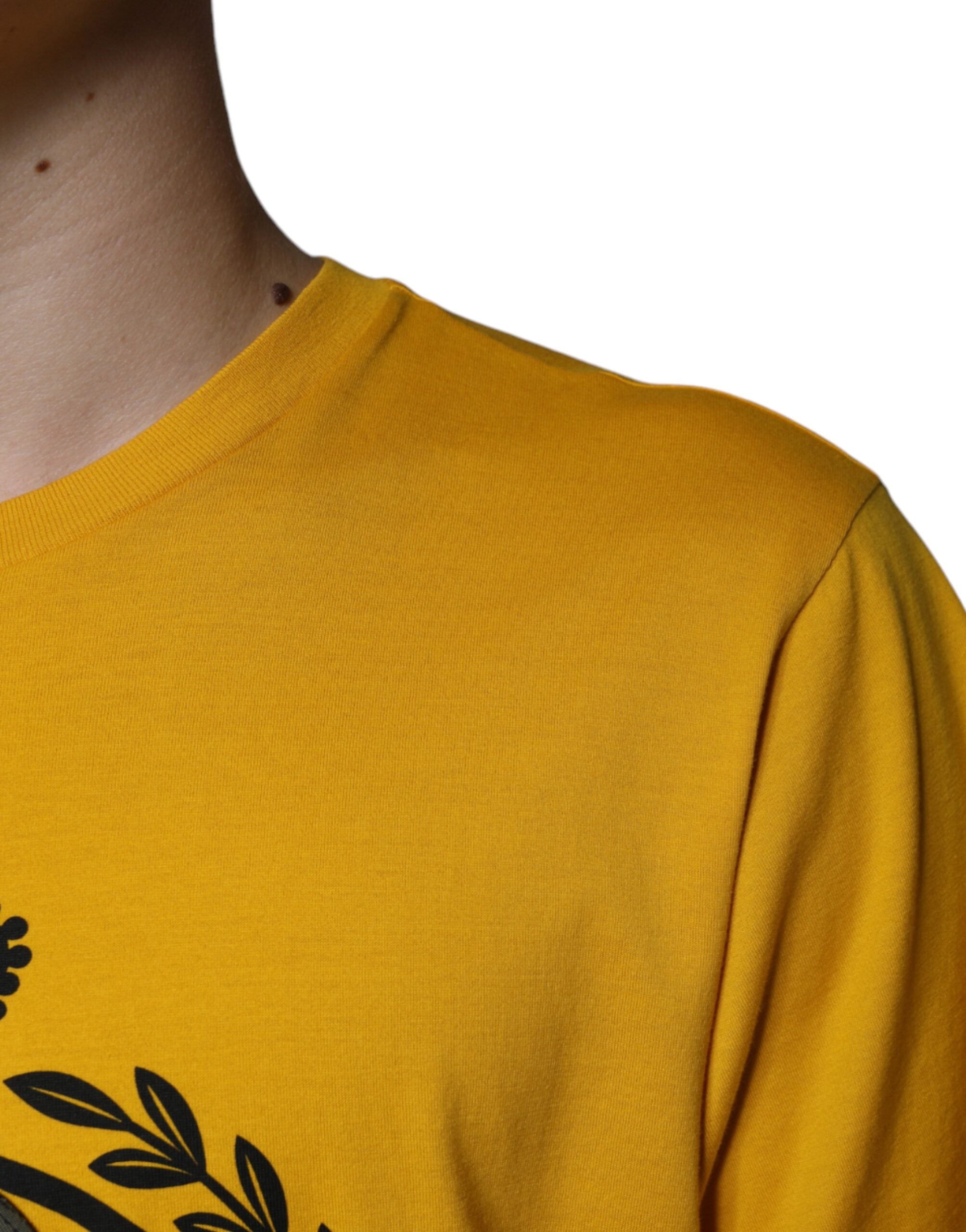 Tricou Dolce &amp; Gabbana cu mânecă scurtă și imprimeu alb-galben cu logo
