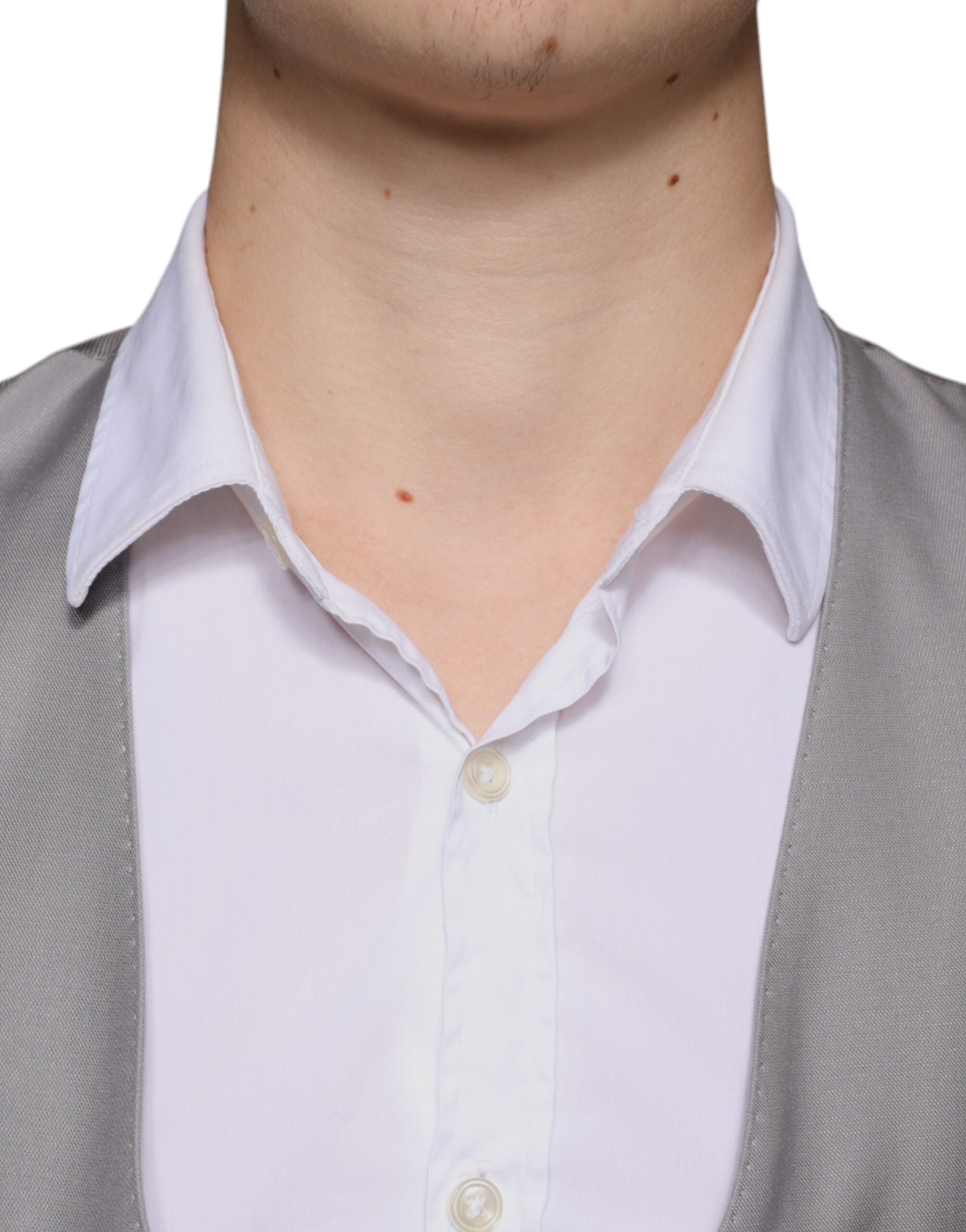 Vestă elegantă din lână gri deschis Dolce &amp; Gabbana