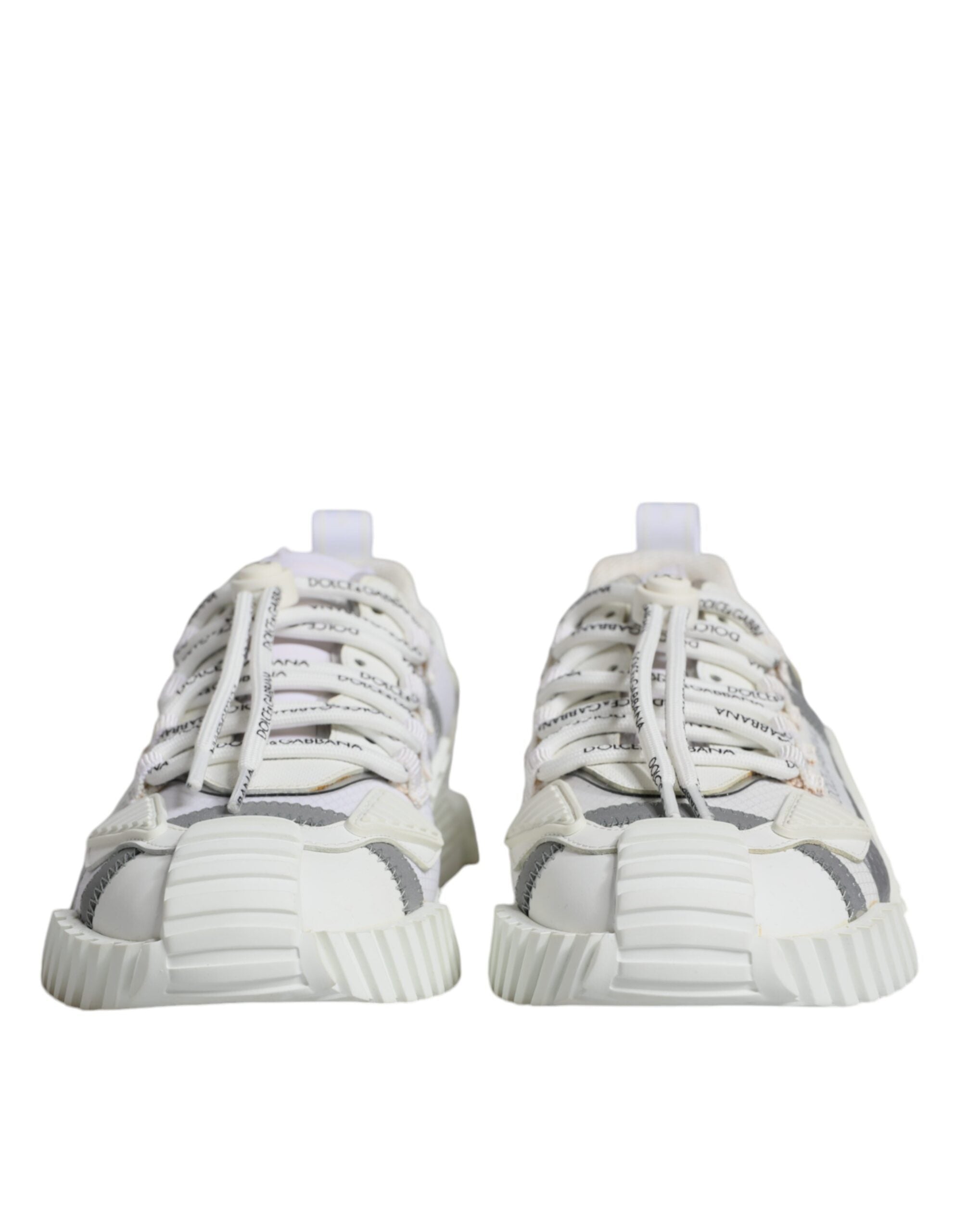 Dolce &amp; Gabbana – Weiße, niedrige Schnürschuhe NS1