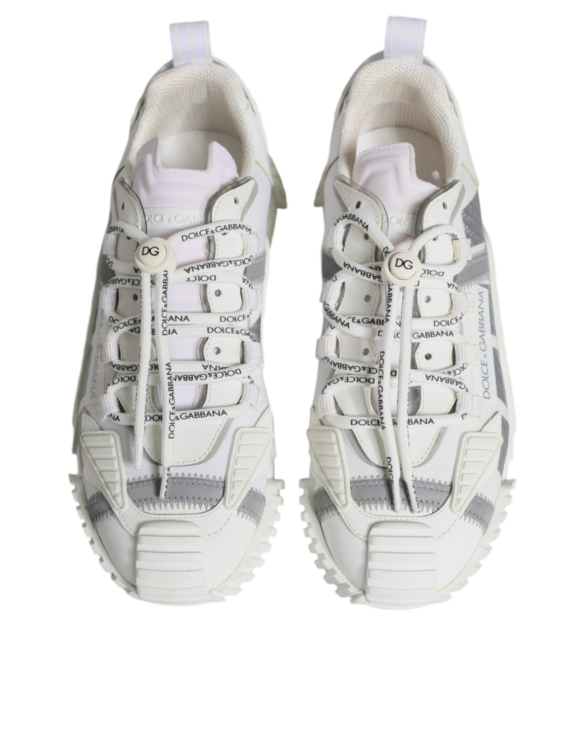 Dolce &amp; Gabbana – Weiße, niedrige Schnürschuhe NS1