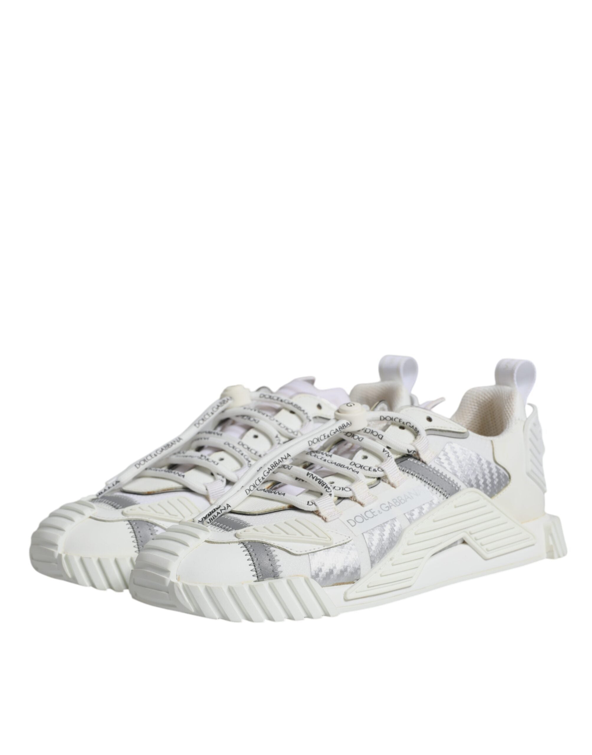 Dolce &amp; Gabbana – Weiße, niedrige Schnürschuhe NS1