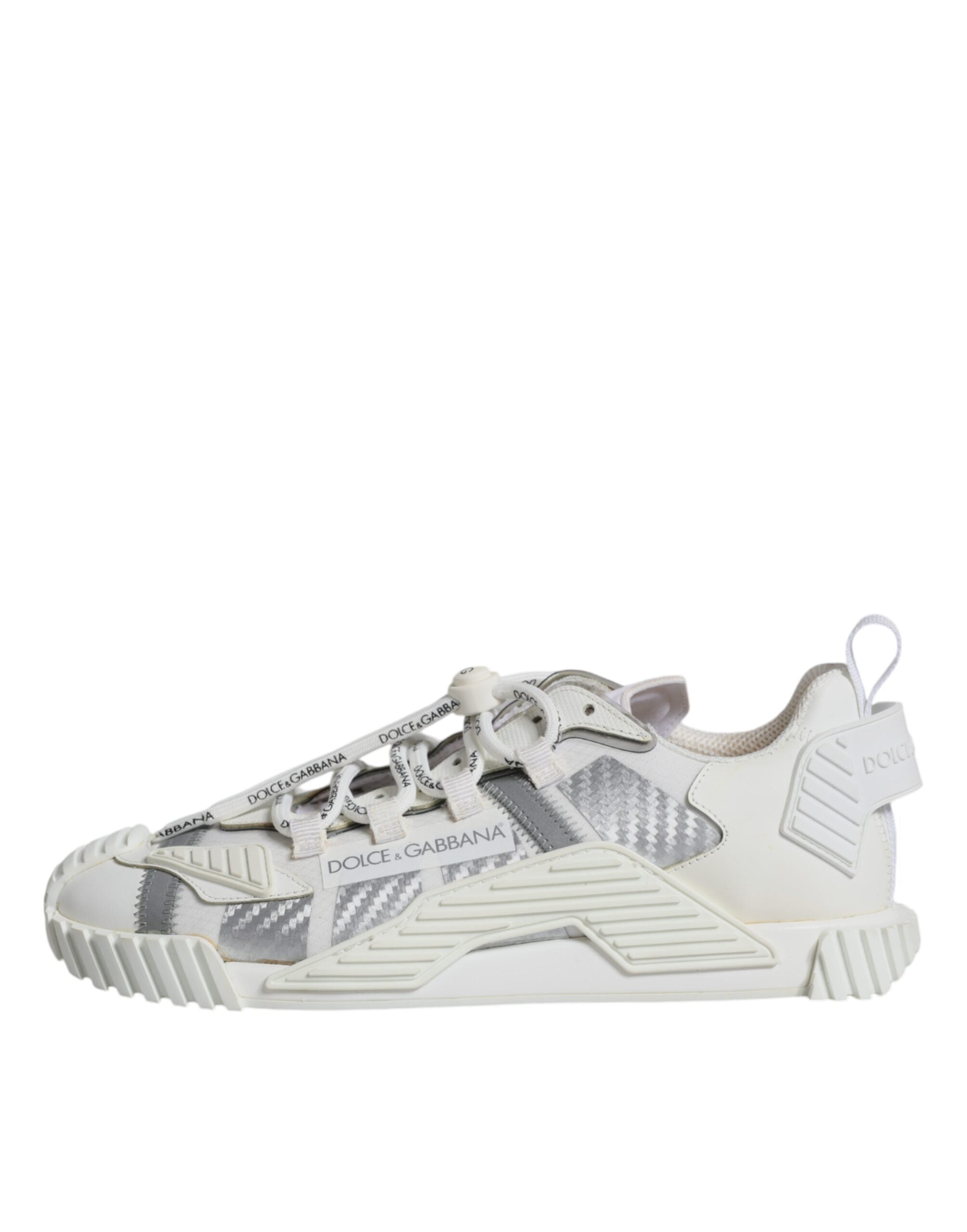 Dolce &amp; Gabbana – Weiße, niedrige Schnürschuhe NS1