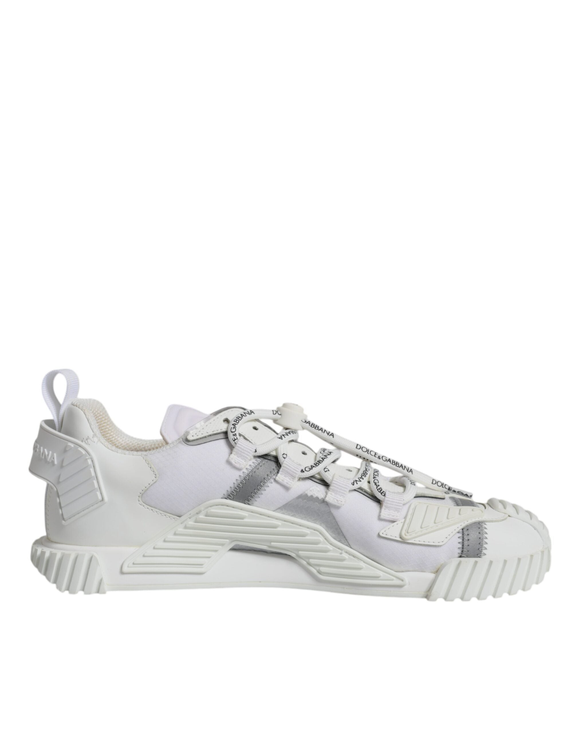 Dolce &amp; Gabbana – Weiße, niedrige Schnürschuhe NS1
