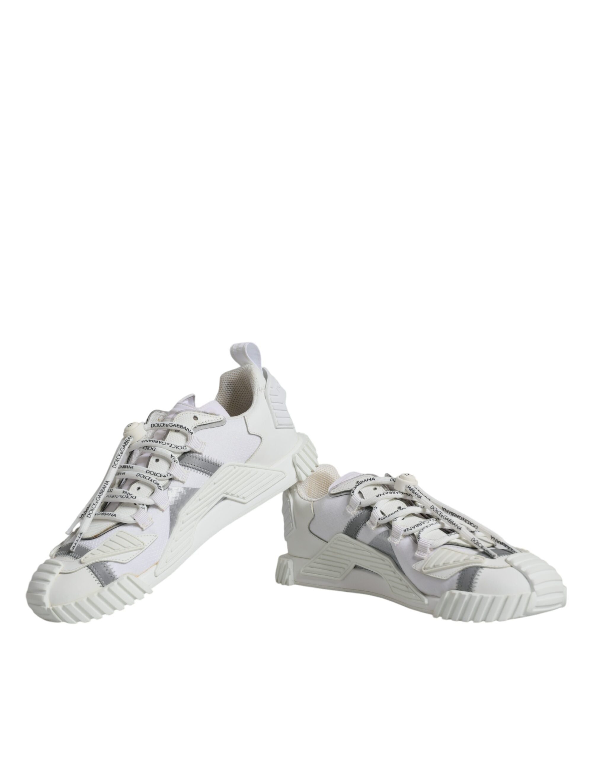 Dolce &amp; Gabbana – Weiße, niedrige Schnürschuhe NS1