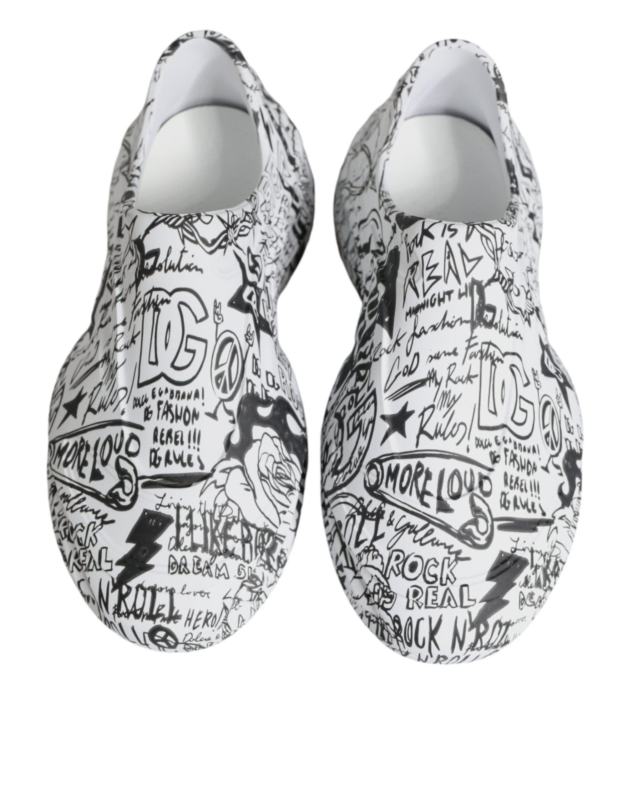 Dolce &amp; Gabbana Daymaster Sneakers mit Graffiti-Muster in Weiß und Schwarz