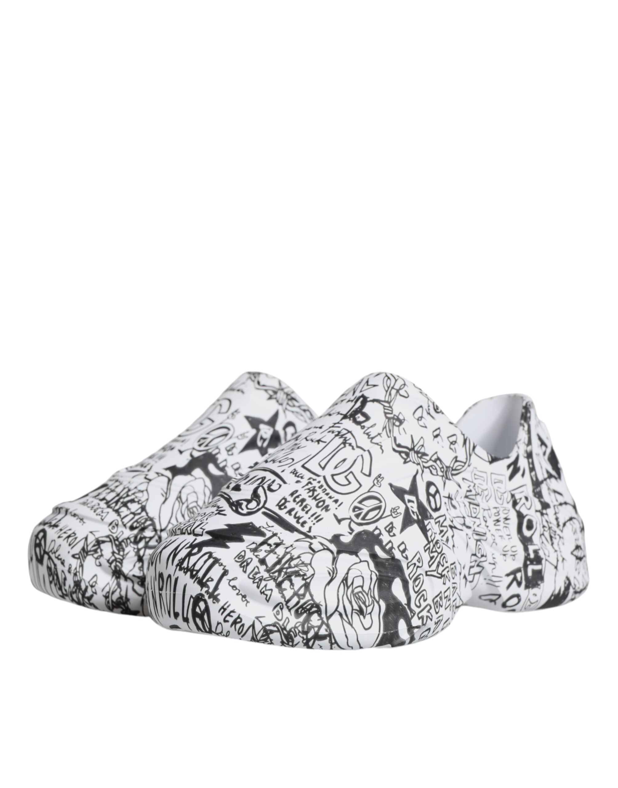 Dolce &amp; Gabbana Daymaster Sneakers mit Graffiti-Muster in Weiß und Schwarz