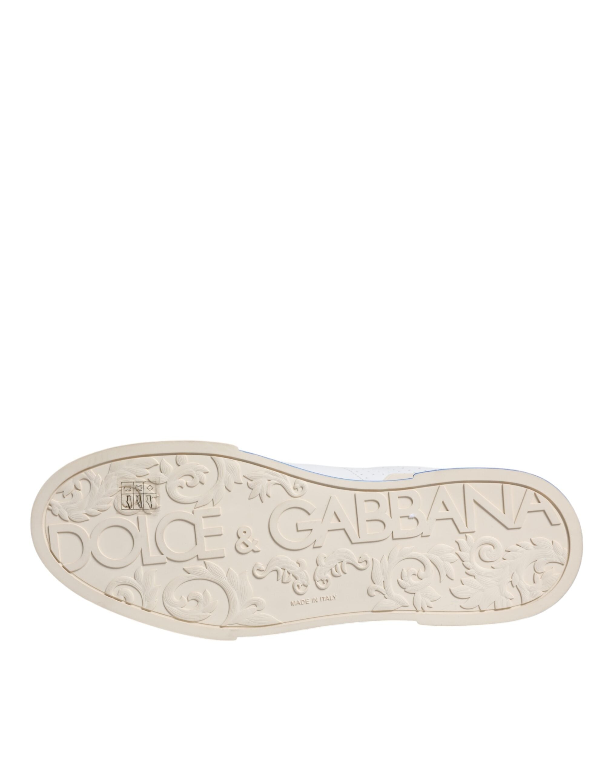 Dolce &amp; Gabbana Weiß Blau Perforierte Low Top Sneakers Schuhe