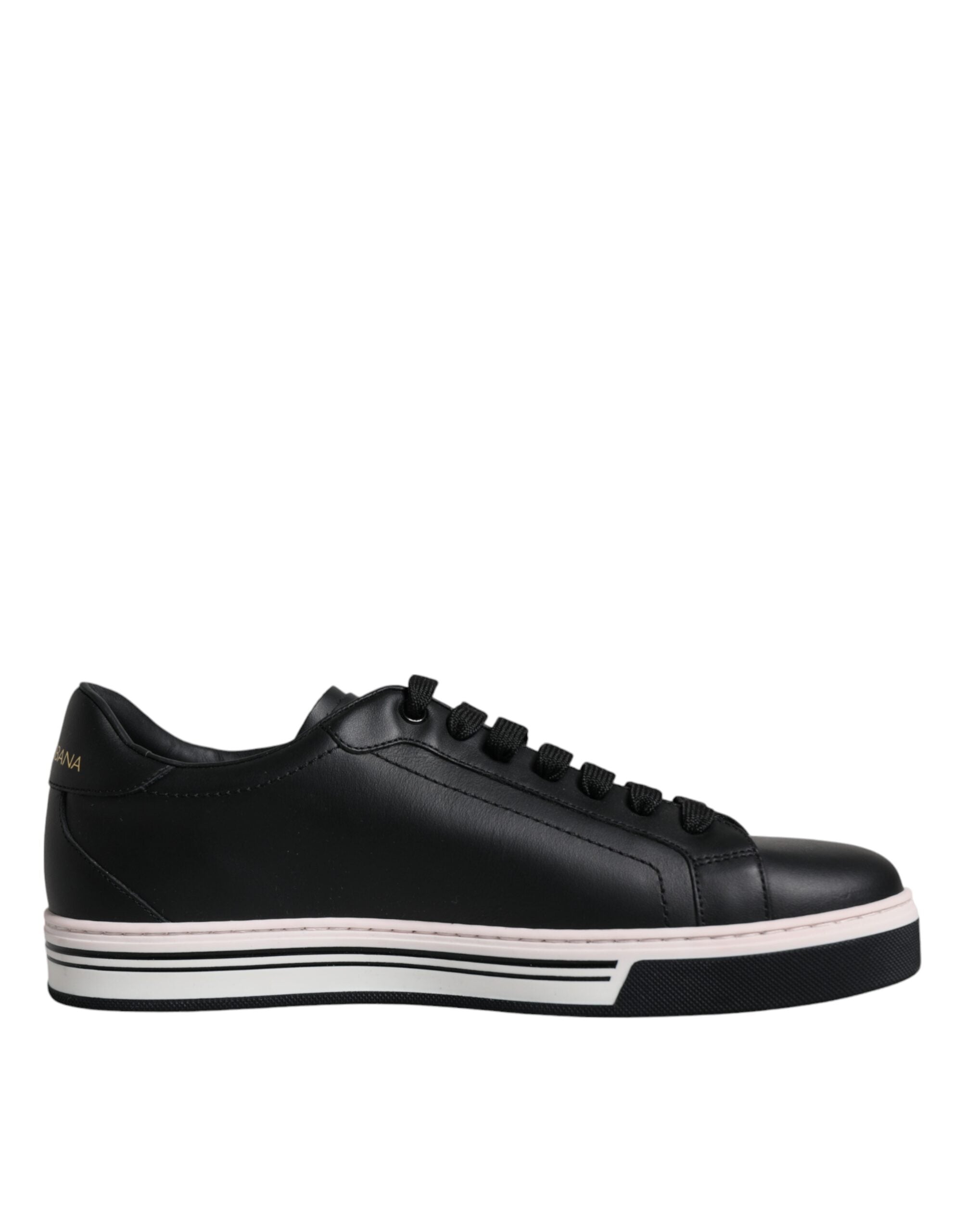 Dolce &amp; Gabbana Schwarze Leder Low Top Herren Sneakers Schuhe