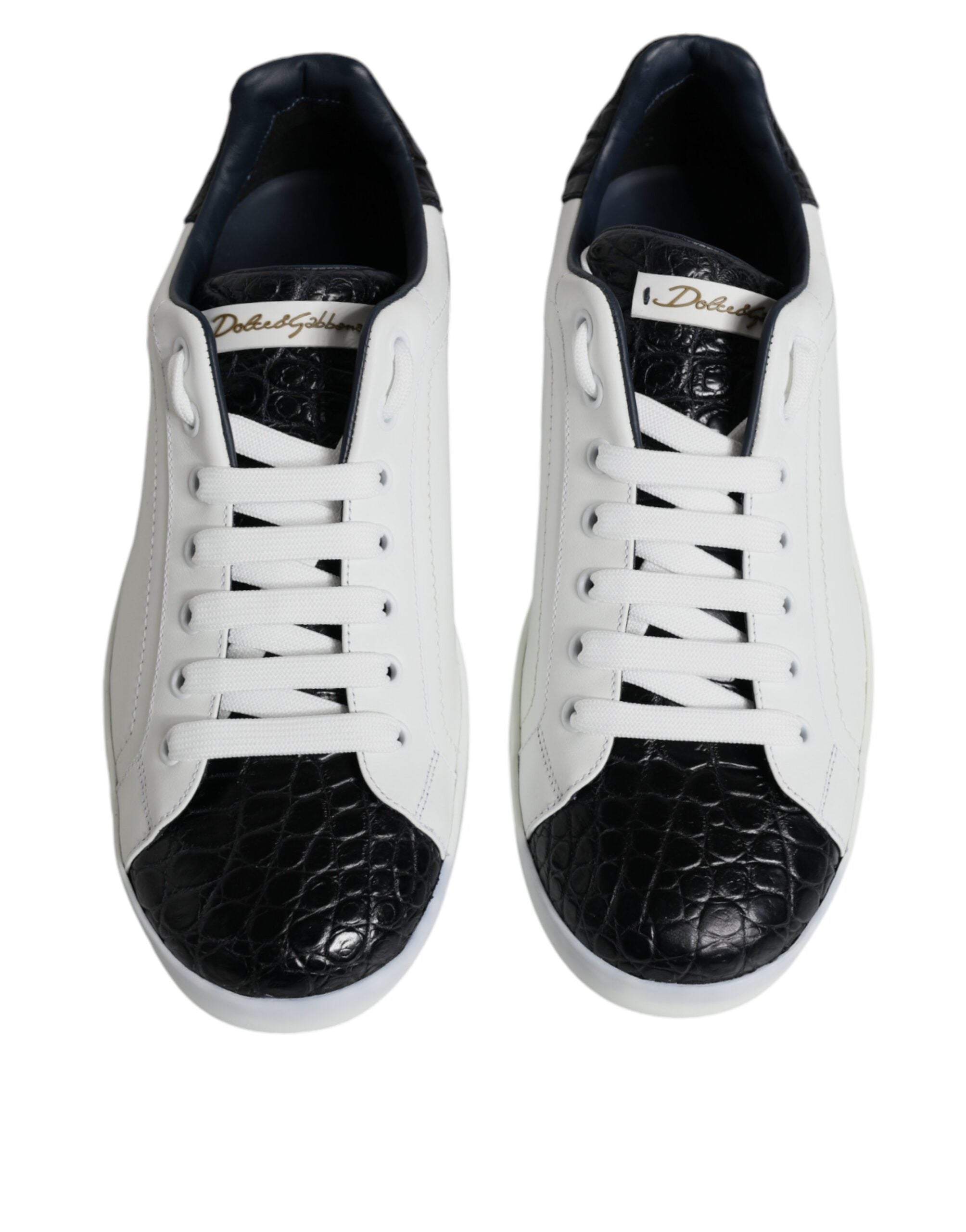 Dolce &amp; Gabbana – Portofino-Sneaker aus weißem Leder mit Logo