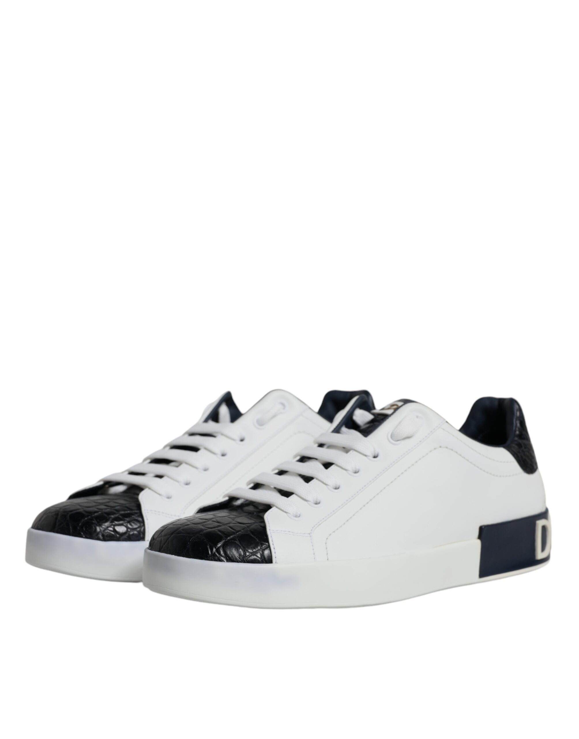 Dolce &amp; Gabbana – Portofino-Sneaker aus weißem Leder mit Logo