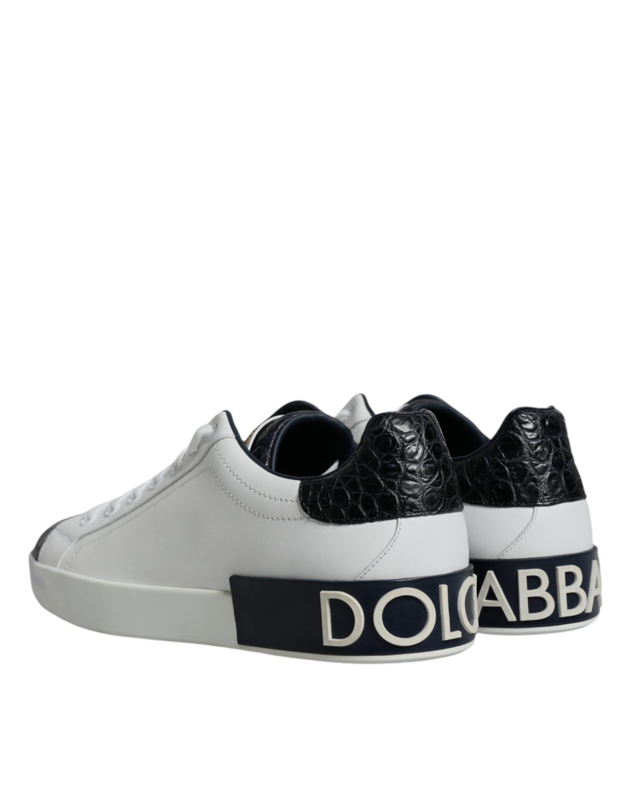 Dolce &amp; Gabbana – Portofino-Sneaker aus weißem Leder mit Logo