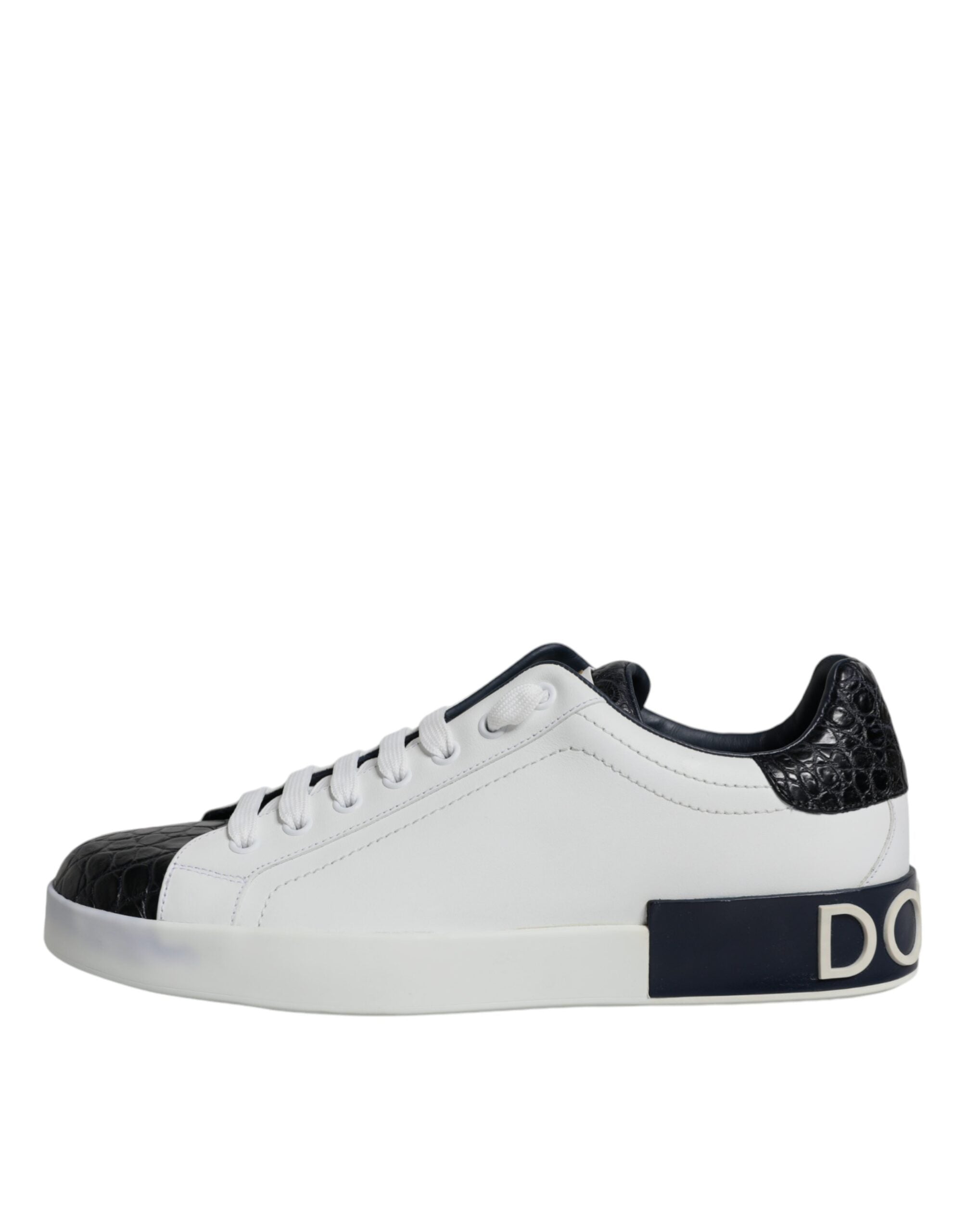 Dolce &amp; Gabbana – Portofino-Sneaker aus weißem Leder mit Logo