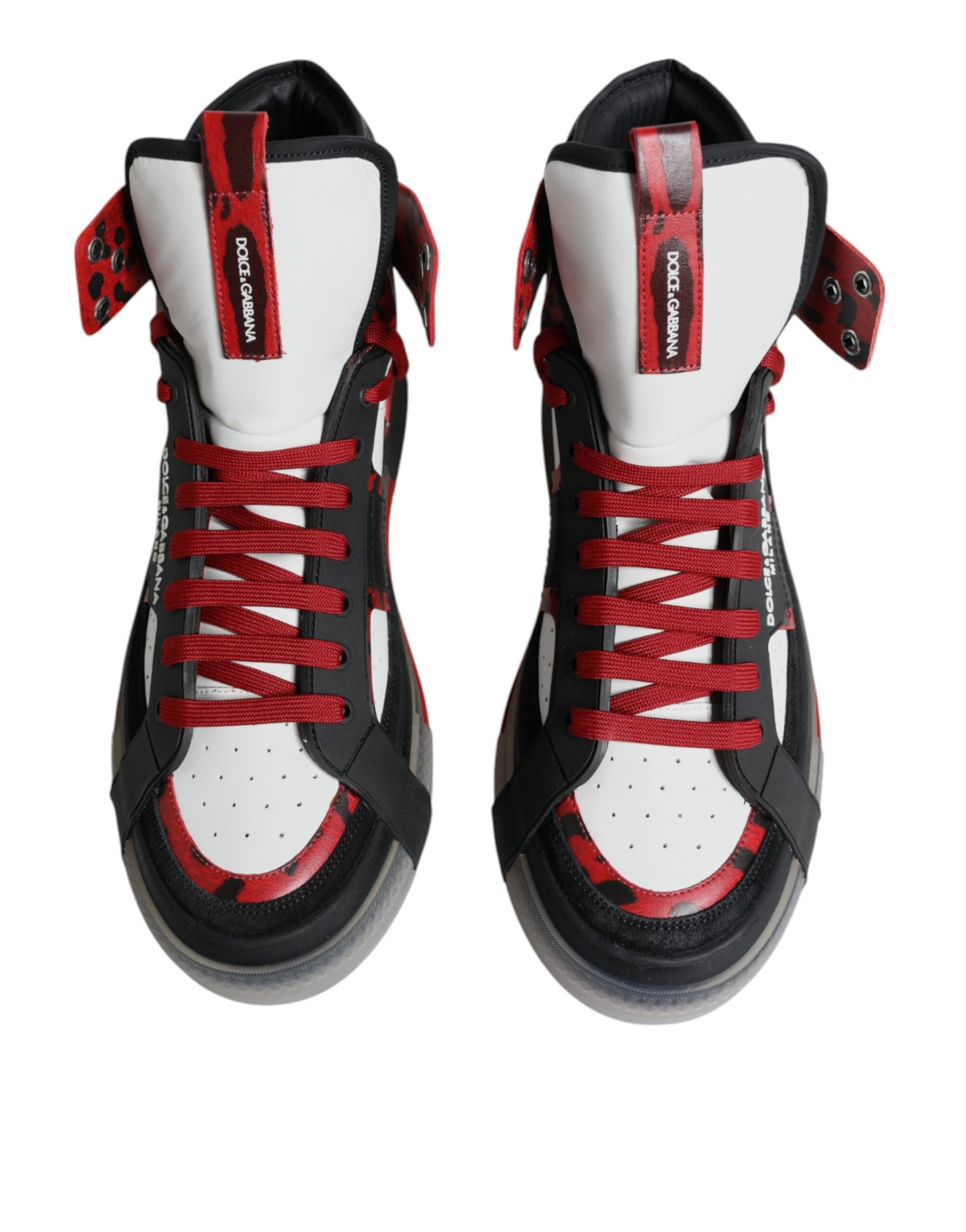 Dolce &amp; Gabbana Mehrfarbige High-Top-Sneakers aus Leder