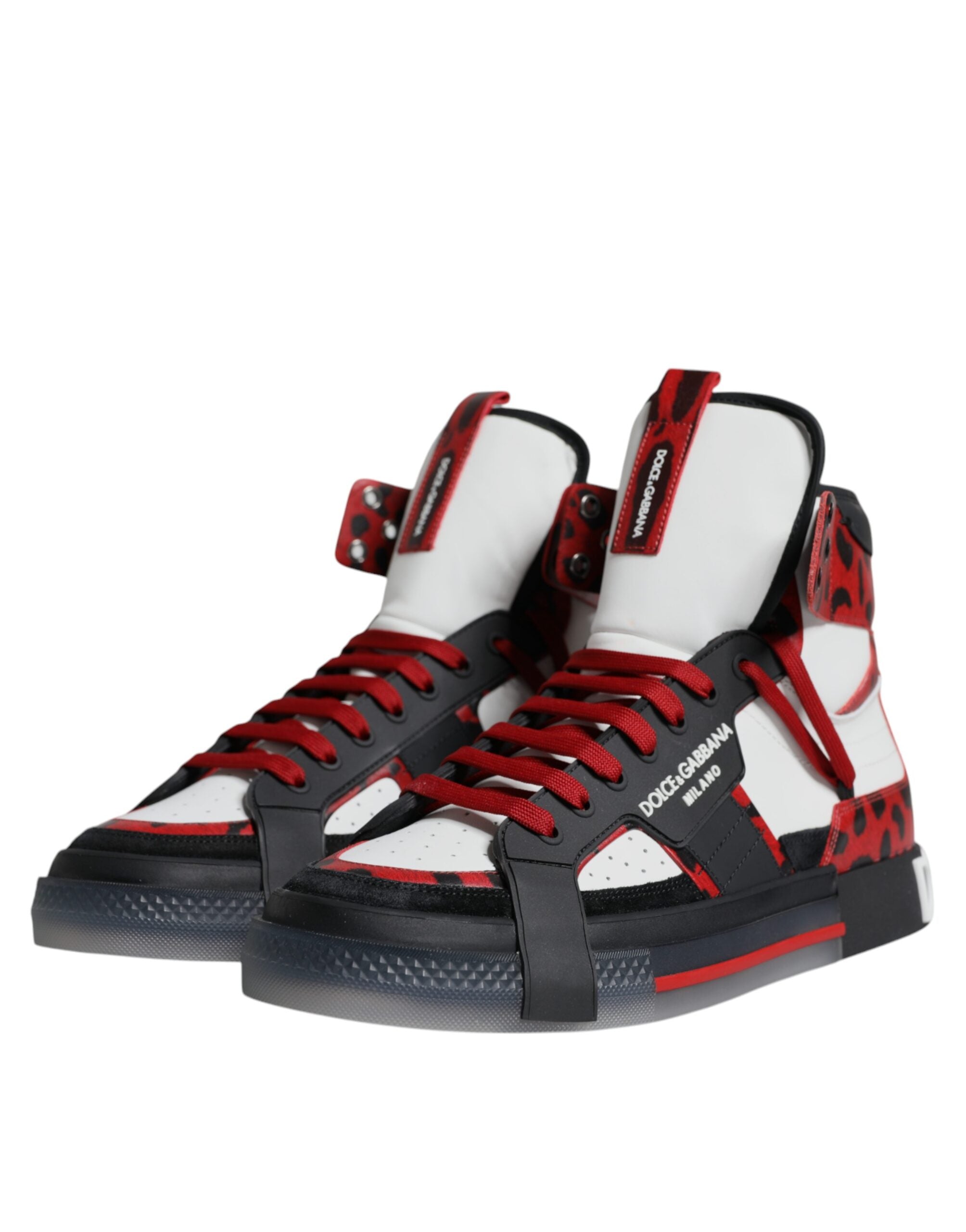 Dolce &amp; Gabbana Mehrfarbige High-Top-Sneakers aus Leder