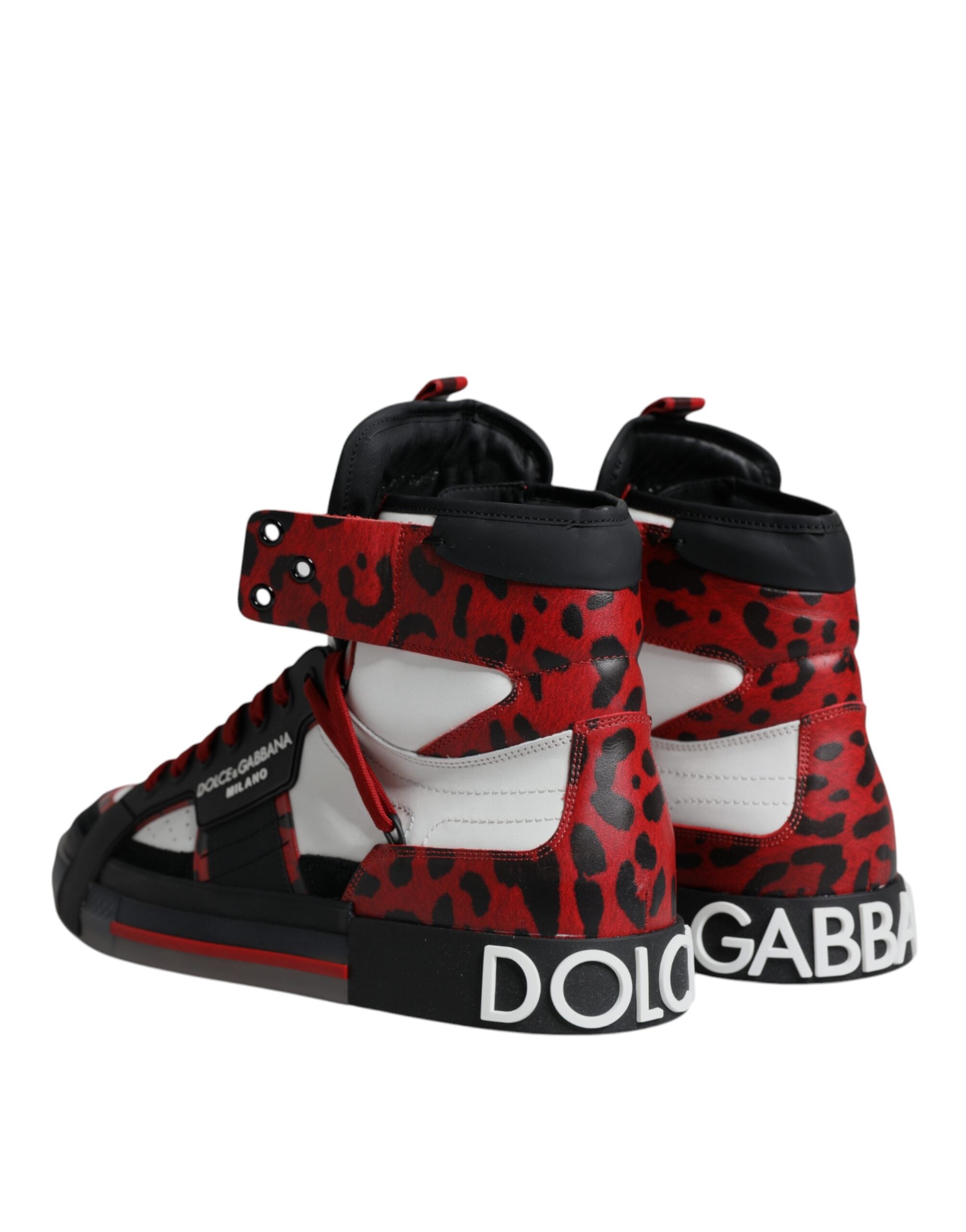 Dolce &amp; Gabbana Mehrfarbige High-Top-Sneakers aus Leder