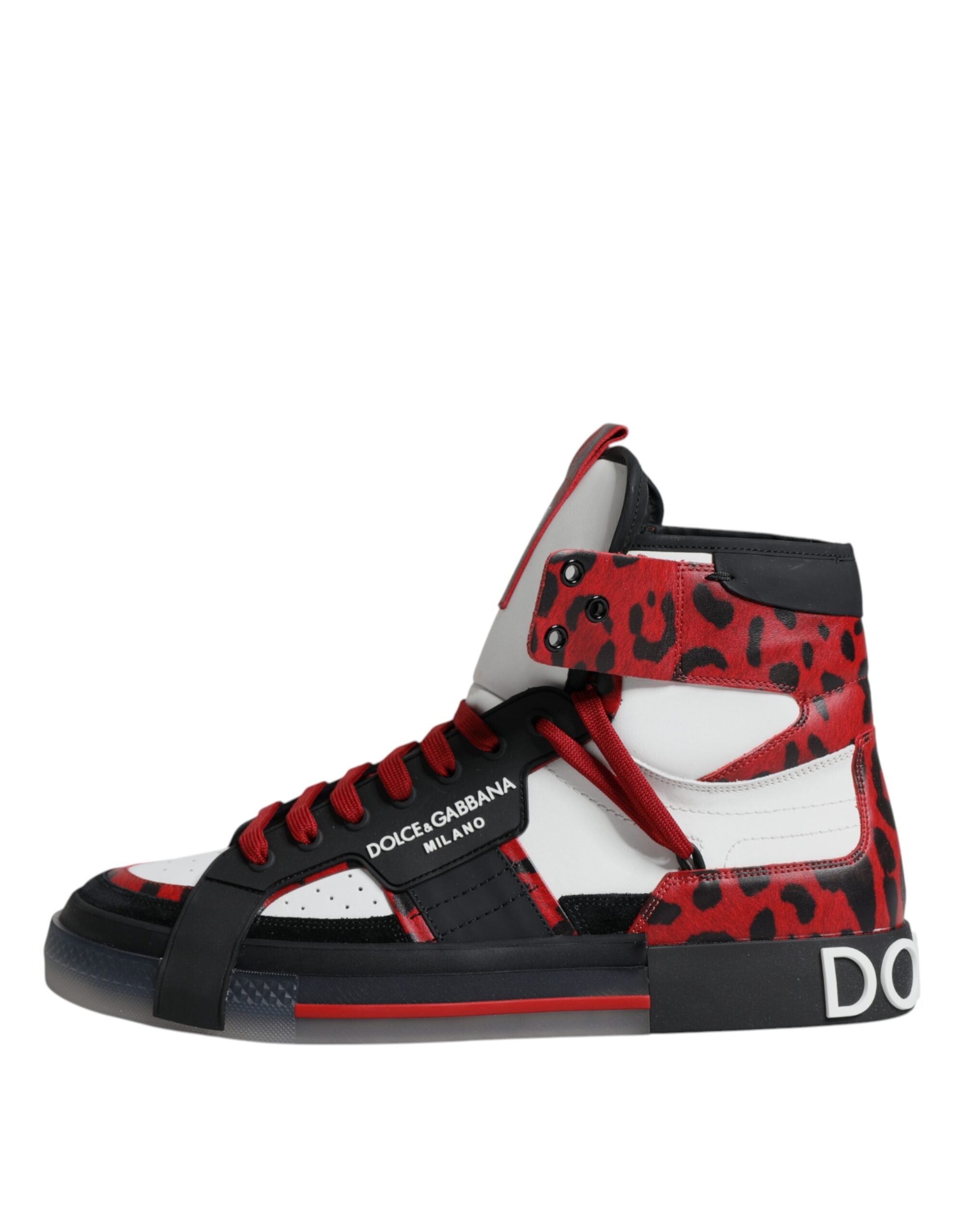 Dolce &amp; Gabbana Mehrfarbige High-Top-Sneakers aus Leder