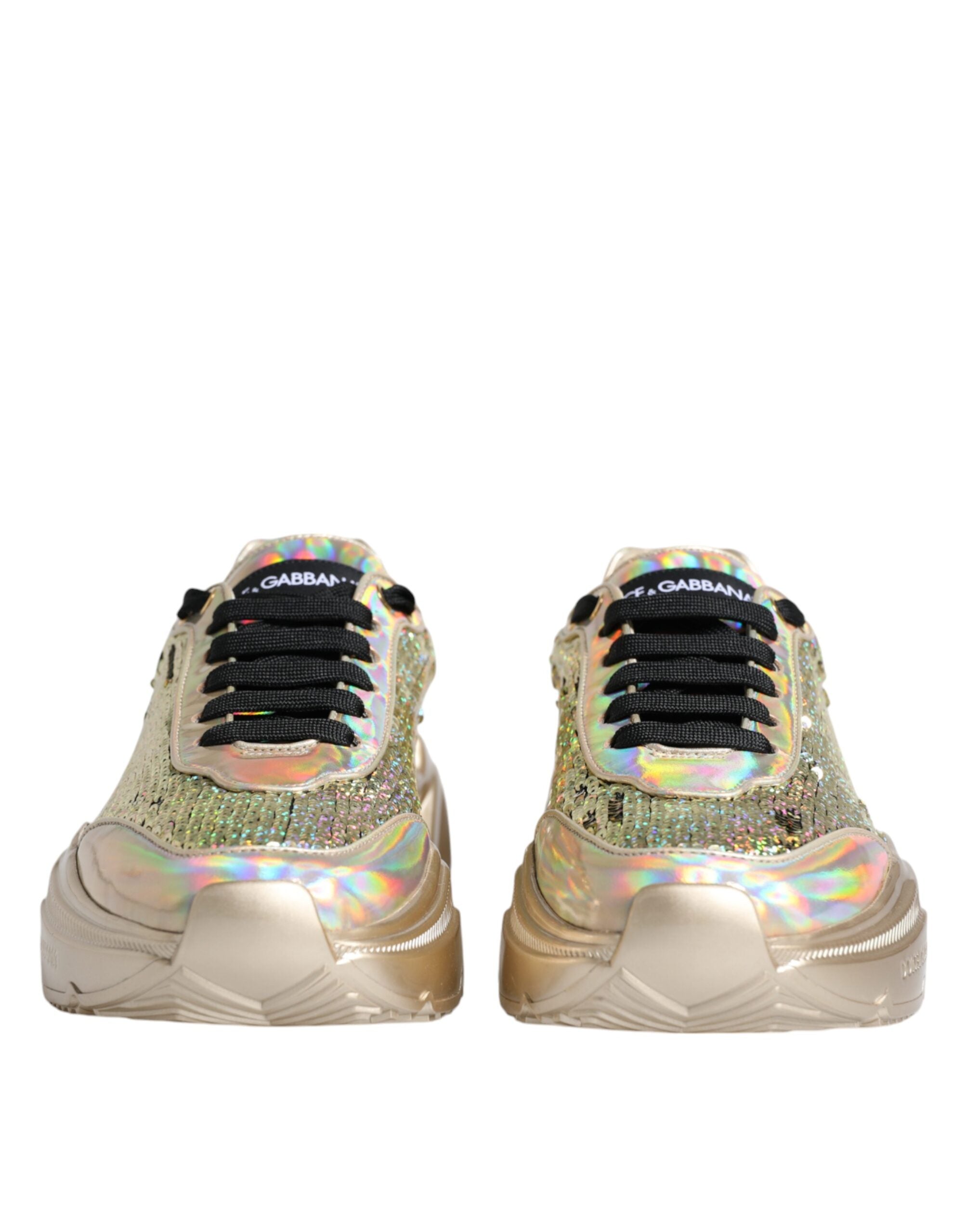 Dolce &amp; Gabbana Daymaster Sneakers mit schillernden Pailletten in Gold