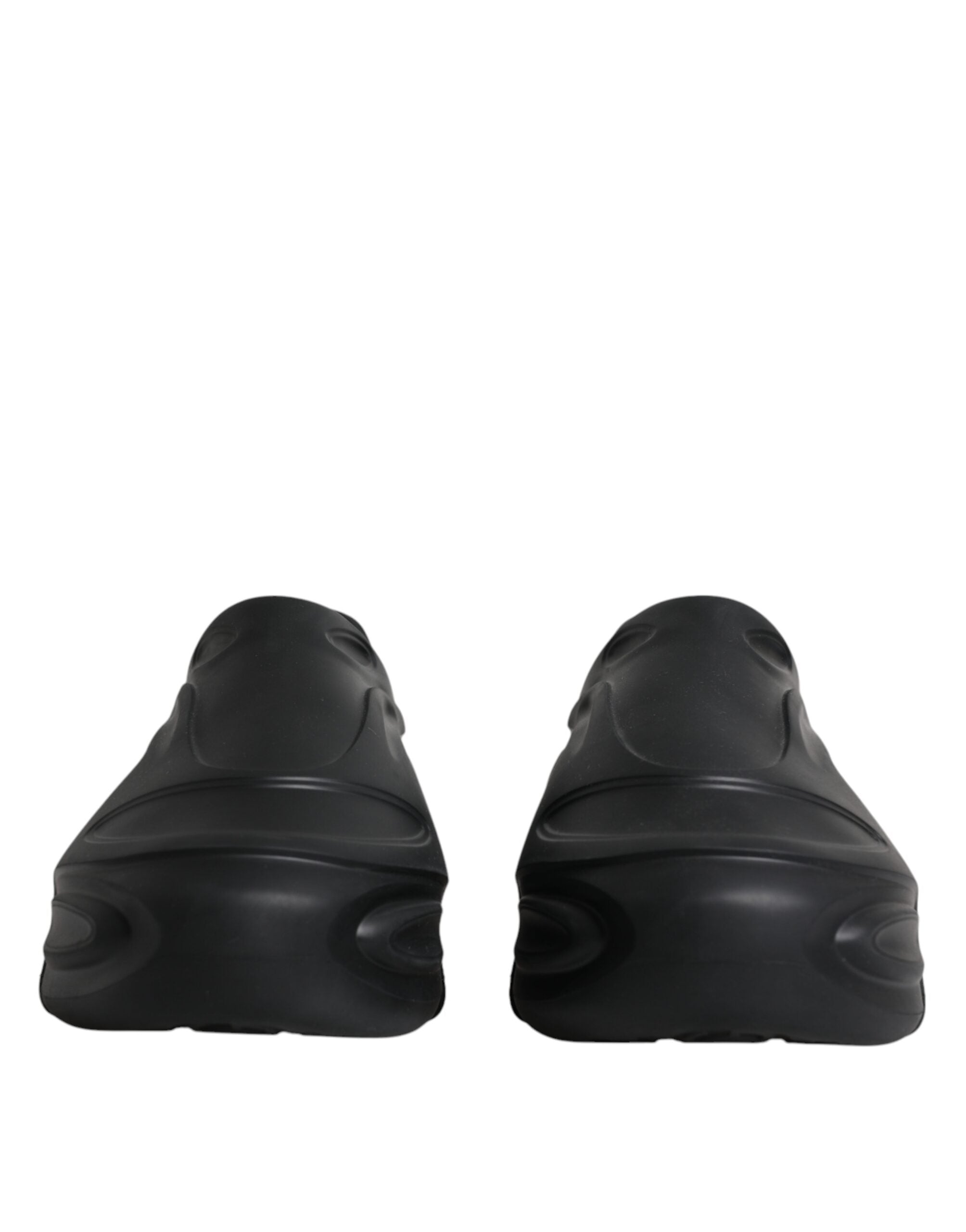 Dolce &amp; Gabbana – Schwarze, folierte Gummi-Toy-Sneakers mit niedrigem Schaft