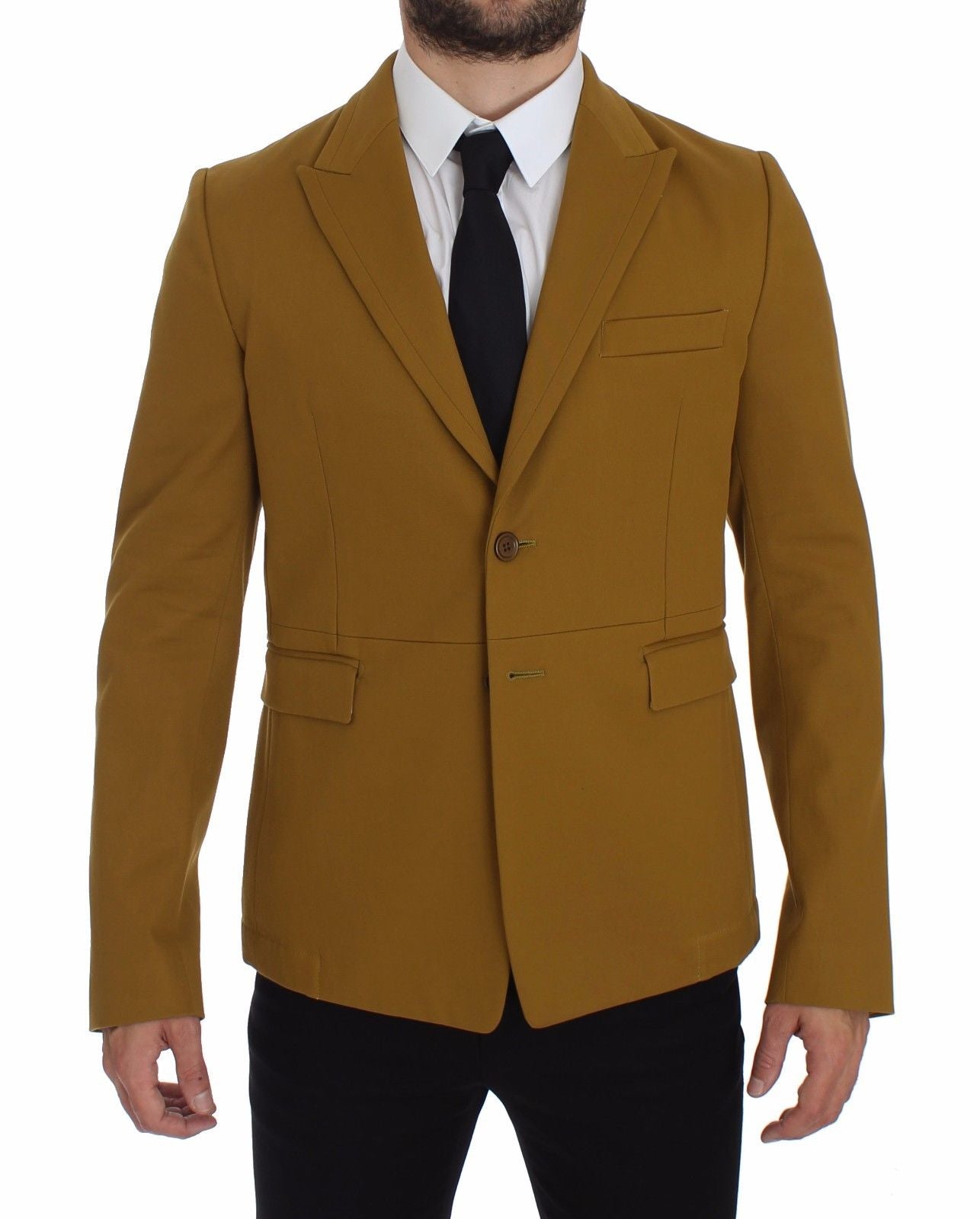 Dolce &amp; Gabbana Eleganter, gelber Freizeitblazer aus Baumwollmischung