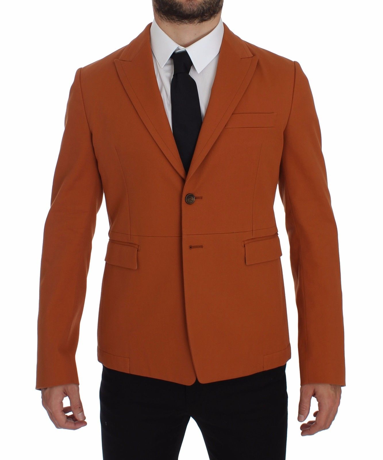 Dolce &amp; Gabbana Eleganter orangefarbener Freizeitblazer aus Baumwollmischung