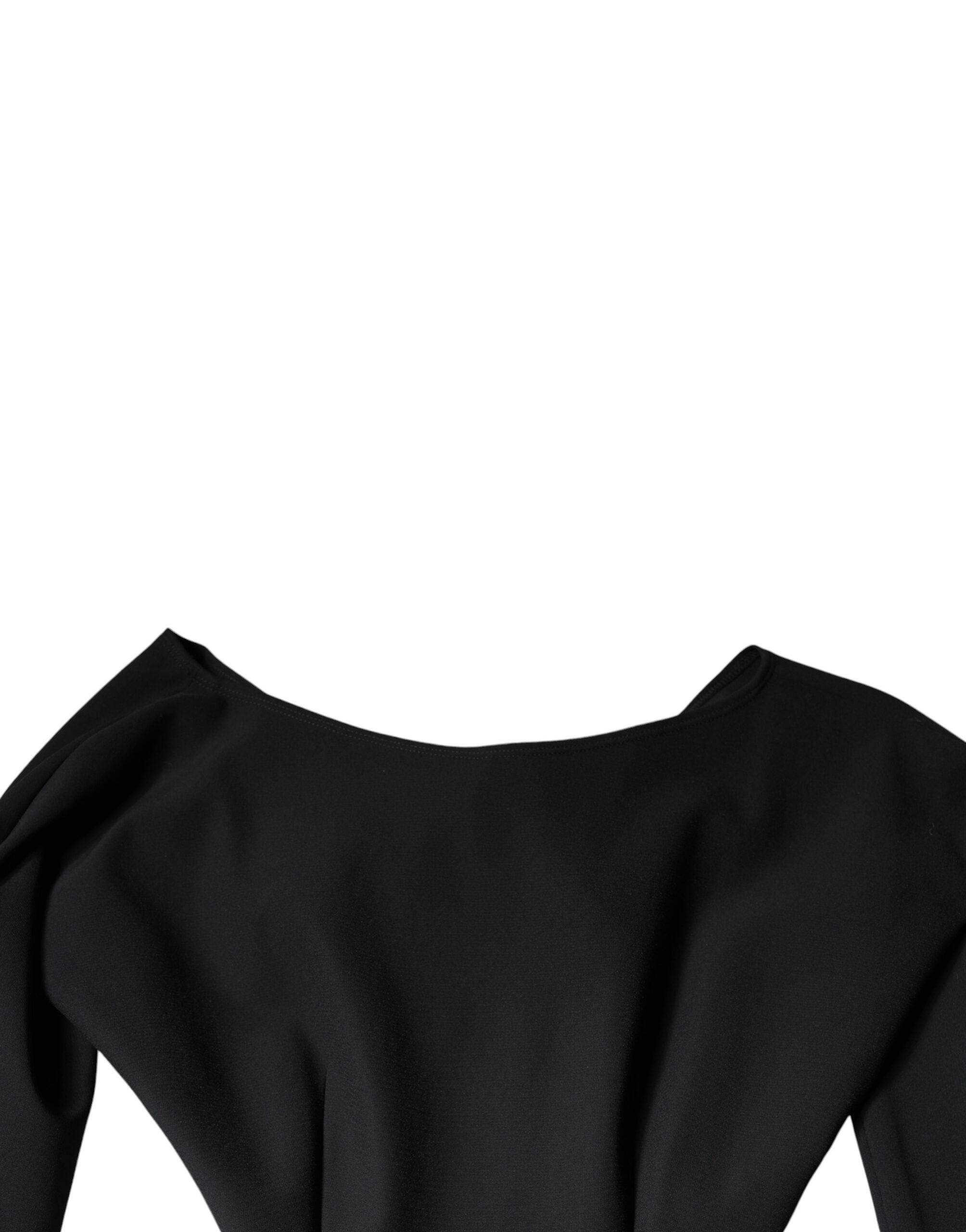 Dolce &amp; Gabbana – Schwarzes Minikleid aus Viskose mit Cut-outs in A-Linie und langen Ärmeln