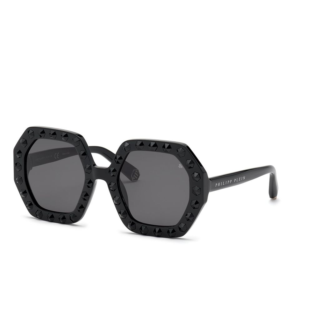 Ochelari de soare Philipp Plein din acetat negru