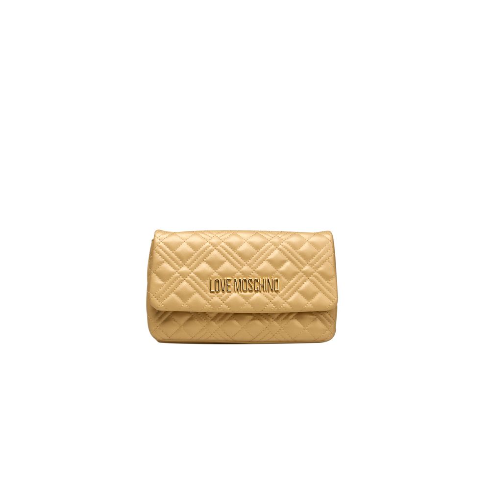 Love Moschino – Goldfarbene Umhängetasche aus Polyethylen für Damen
