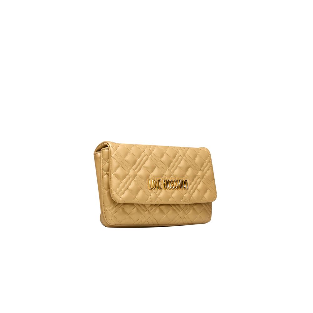 Love Moschino – Goldfarbene Umhängetasche aus Polyethylen für Damen