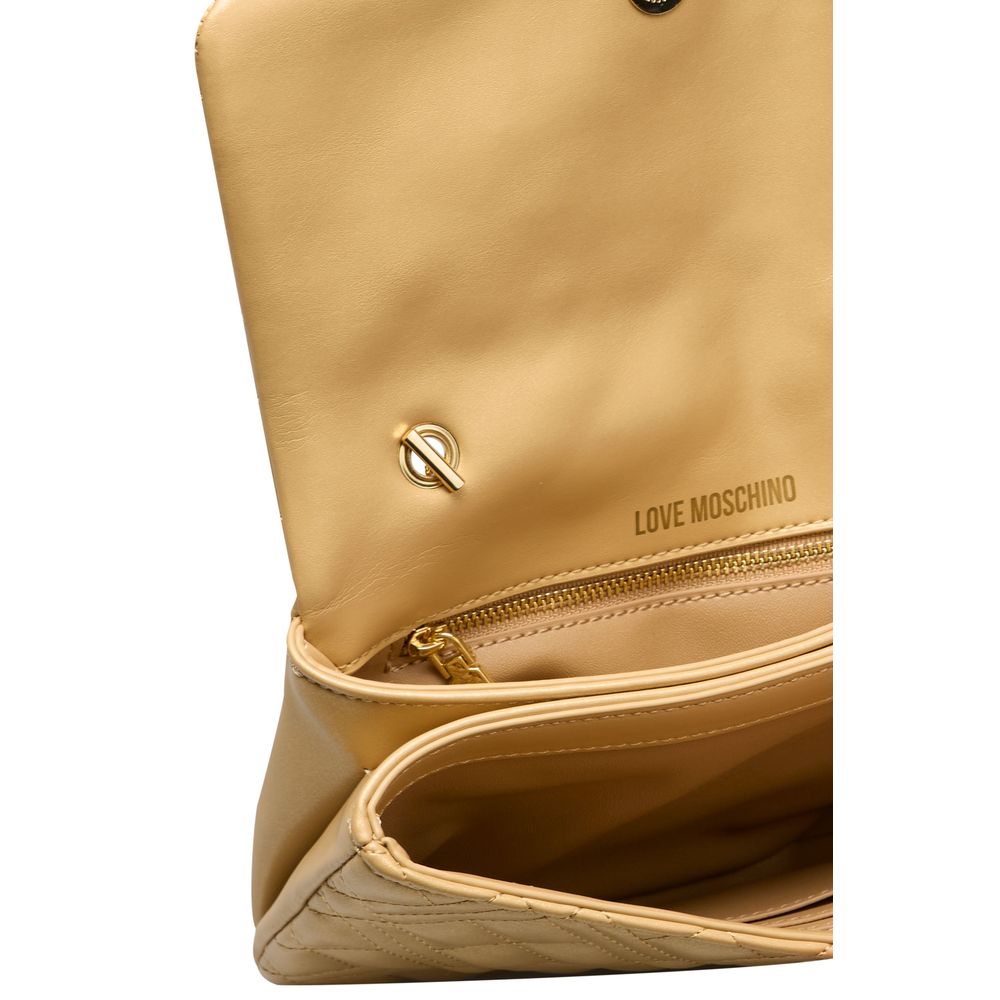 Love Moschino – Goldfarbene Umhängetasche aus Polyethylen für Damen