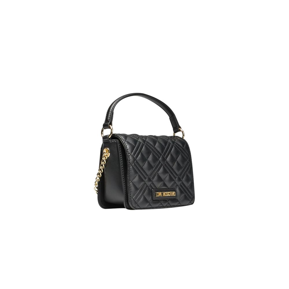 Geantă de mână Love Moschino neagră din polietilenă pentru femei