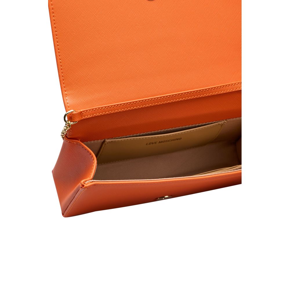 Love Moschino – Orangefarbene Umhängetasche aus Polyethylen für Damen