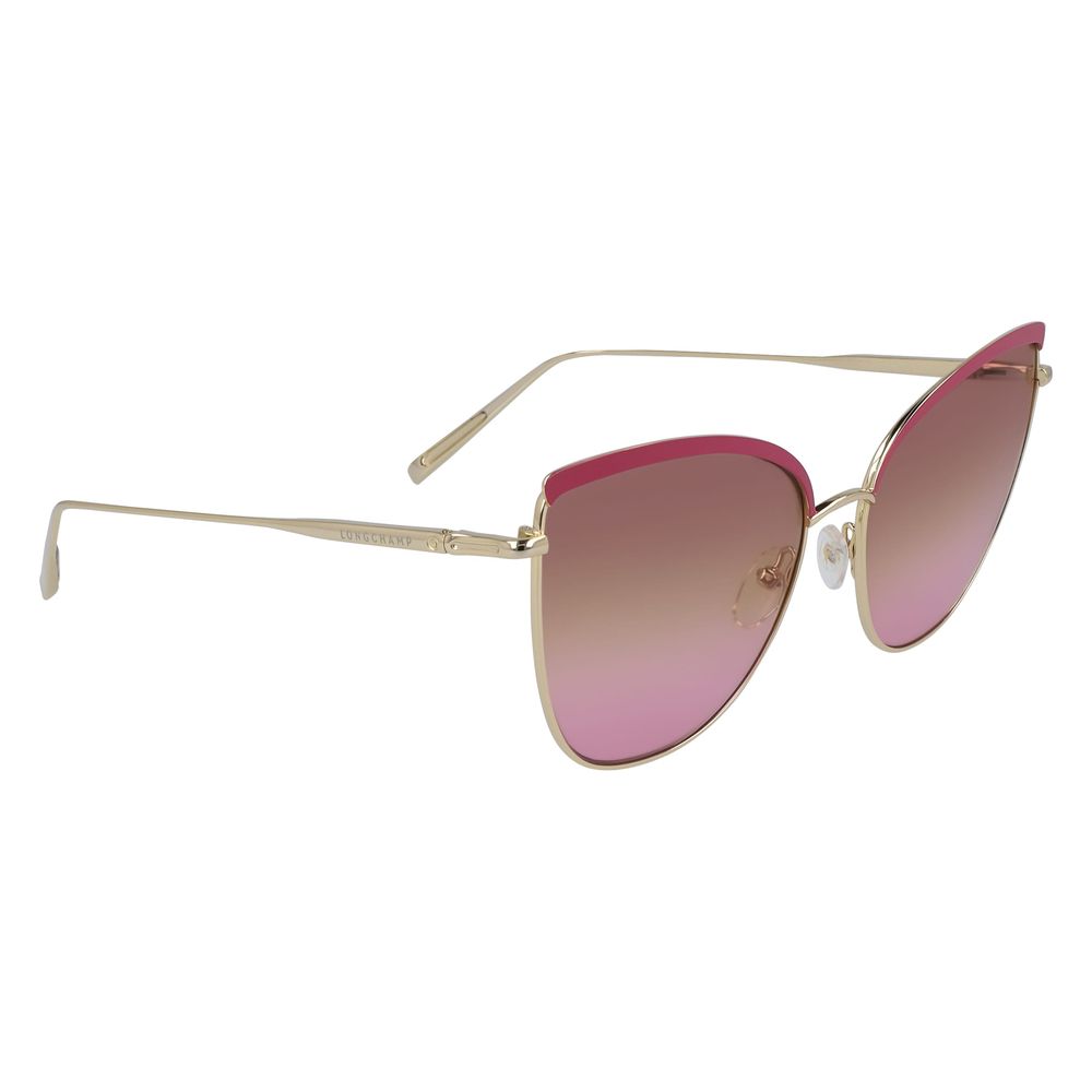 Ochelari de soare Longchamp din metal auriu