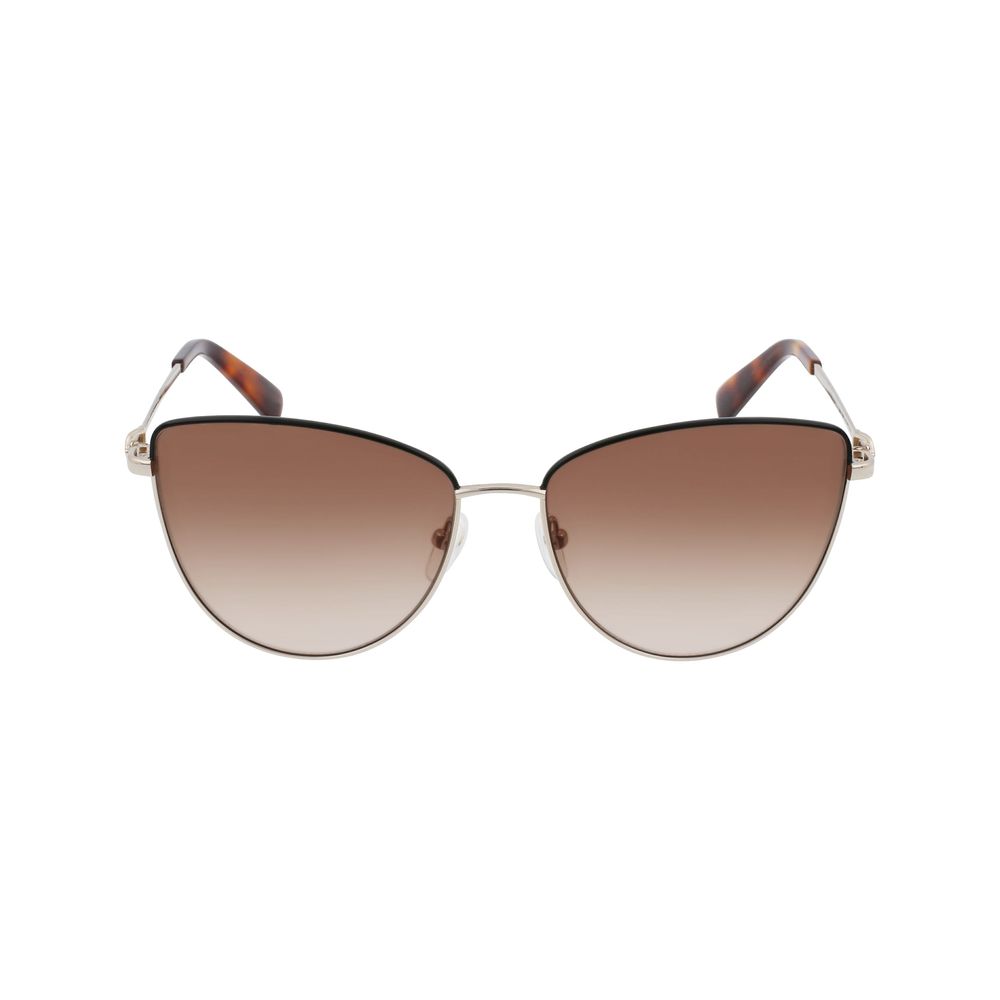 Ochelari de soare Longchamp din metal auriu