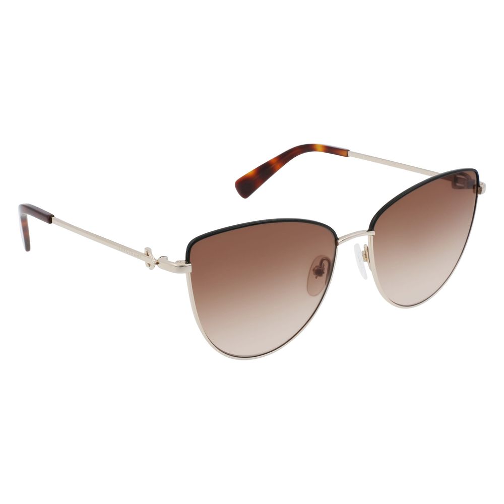 Ochelari de soare Longchamp din metal auriu