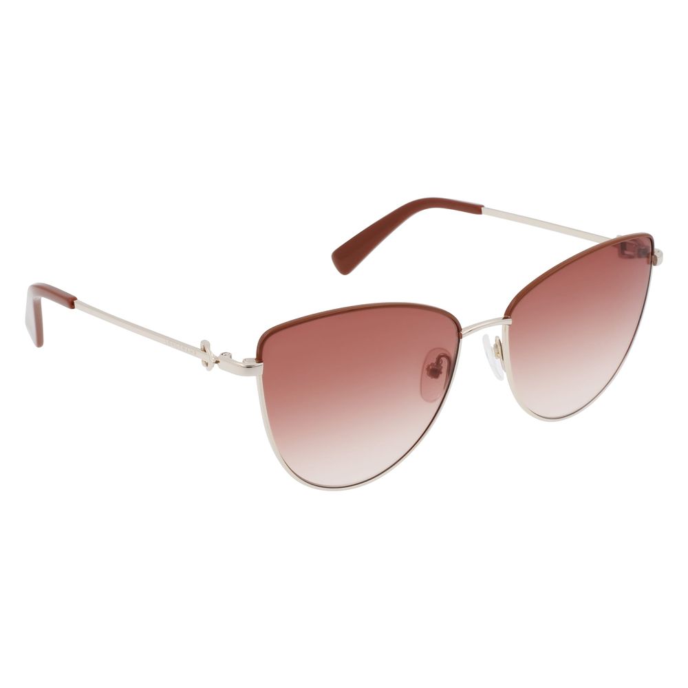 Ochelari de soare Longchamp din metal auriu