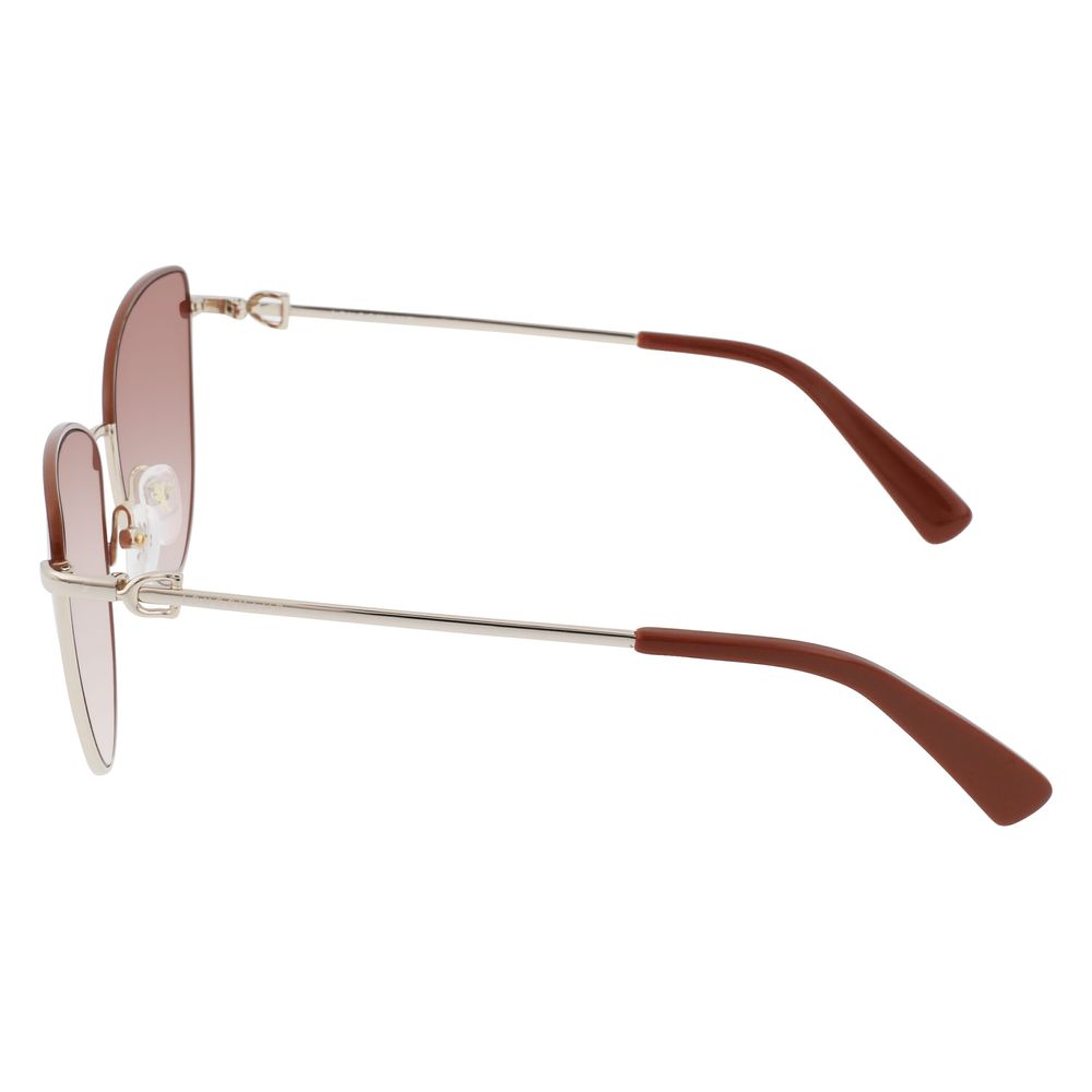 Ochelari de soare Longchamp din metal auriu