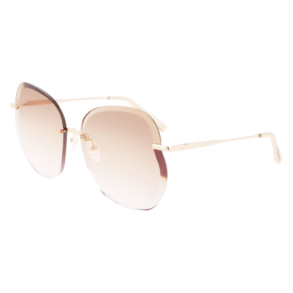 Ochelari de soare Longchamp din metal auriu