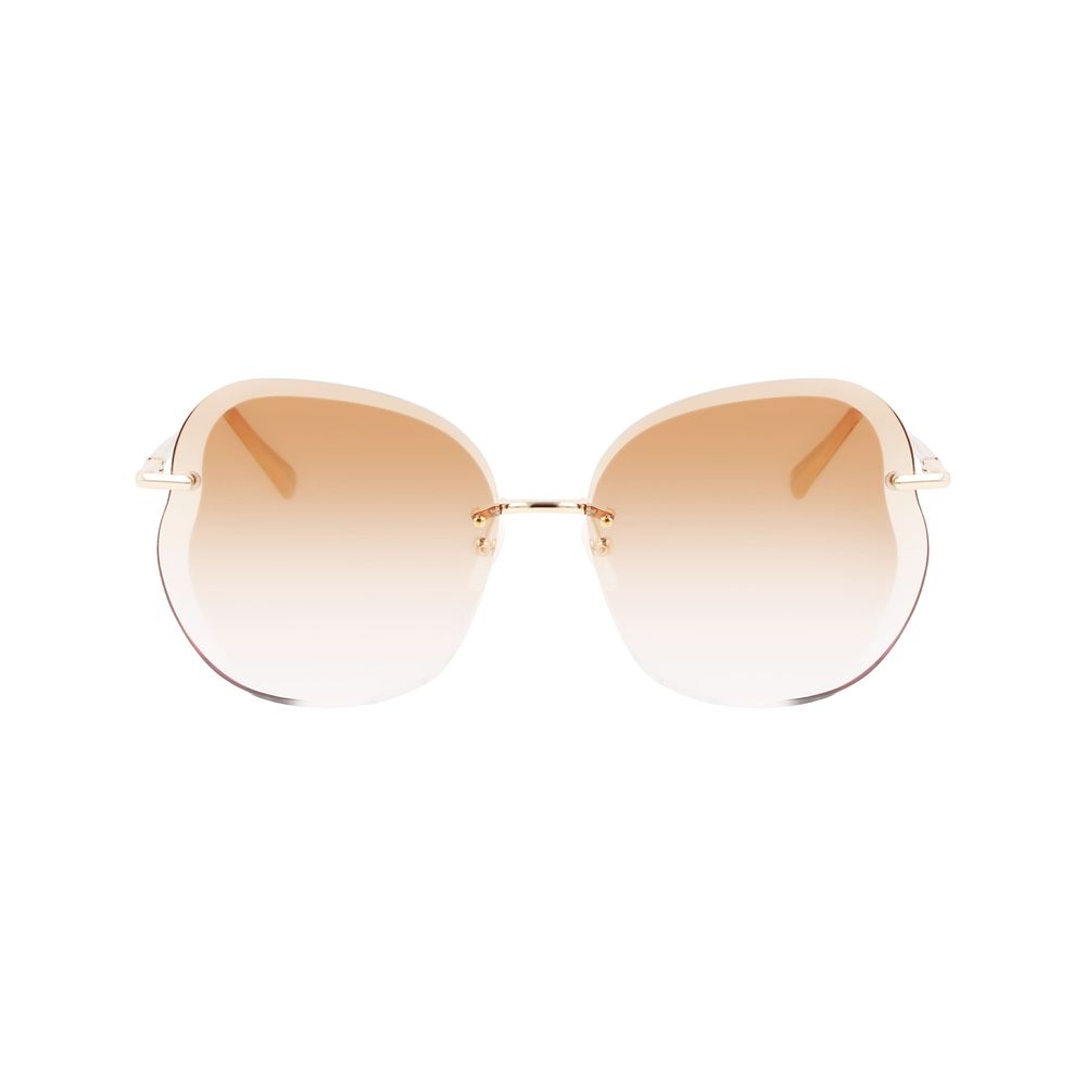 Ochelari de soare Longchamp din metal auriu