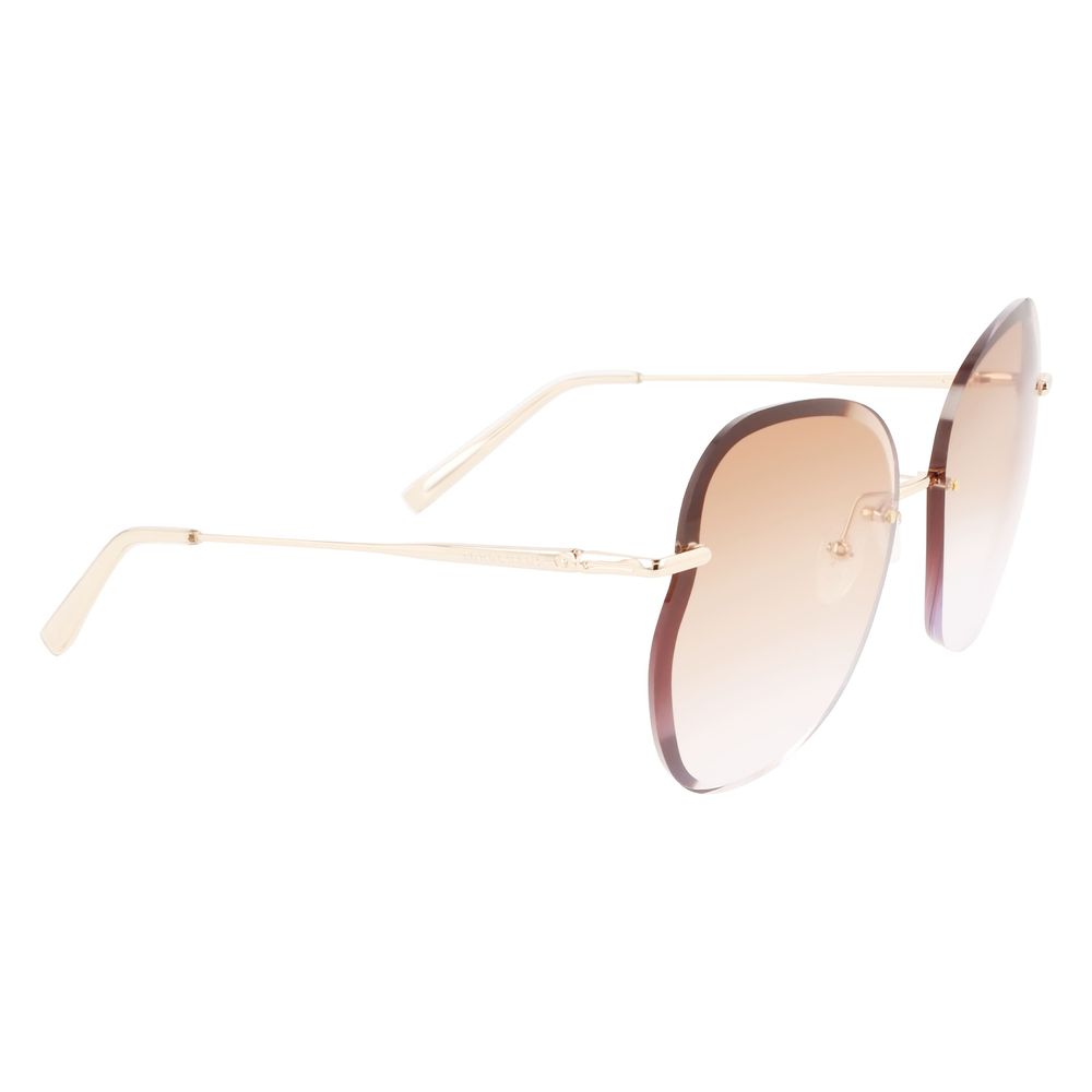 Ochelari de soare Longchamp din metal auriu