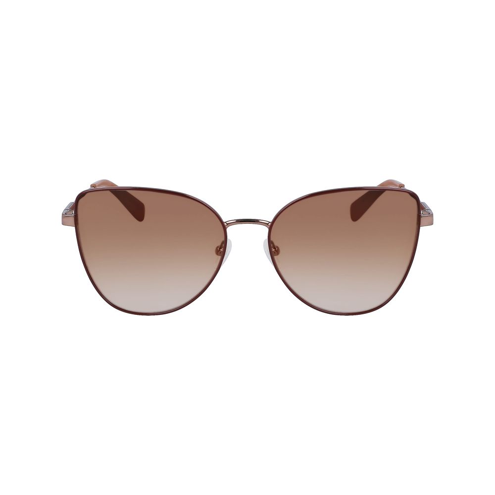 Ochelari de soare Longchamp din metal auriu