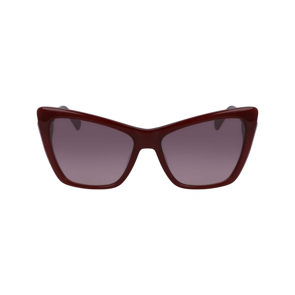 Longchamp – Rote Sonnenbrille aus Kalbshaar