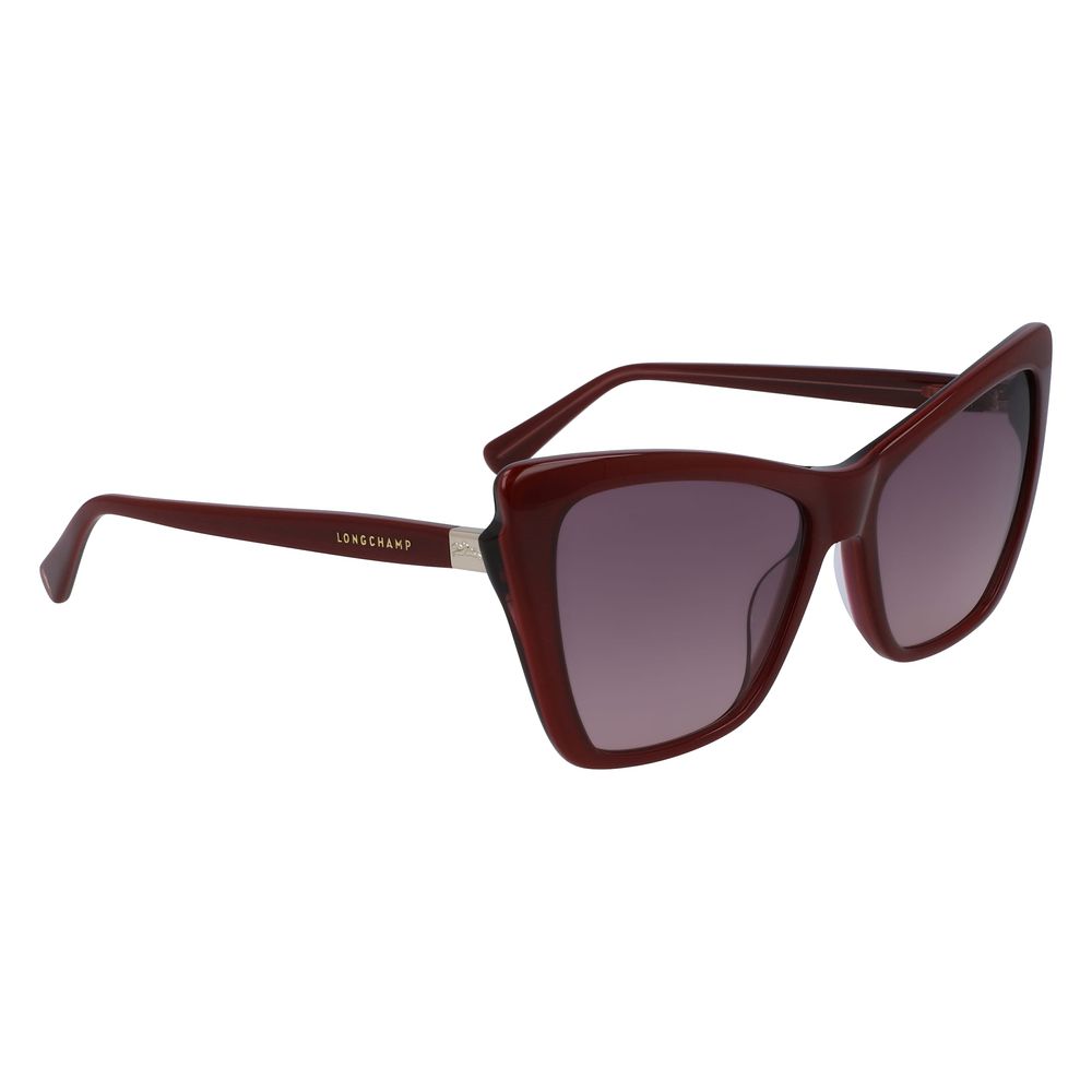 Longchamp – Rote Sonnenbrille aus Kalbshaar