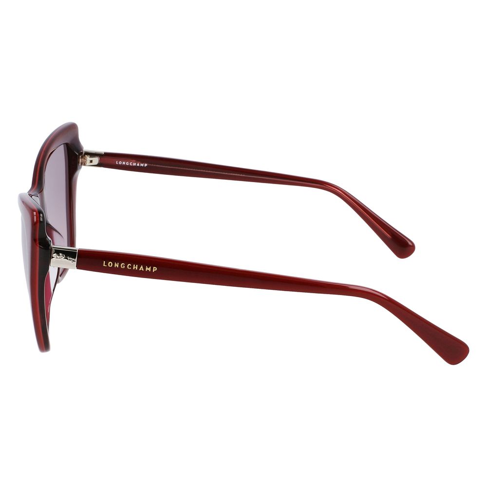 Longchamp – Rote Sonnenbrille aus Kalbshaar