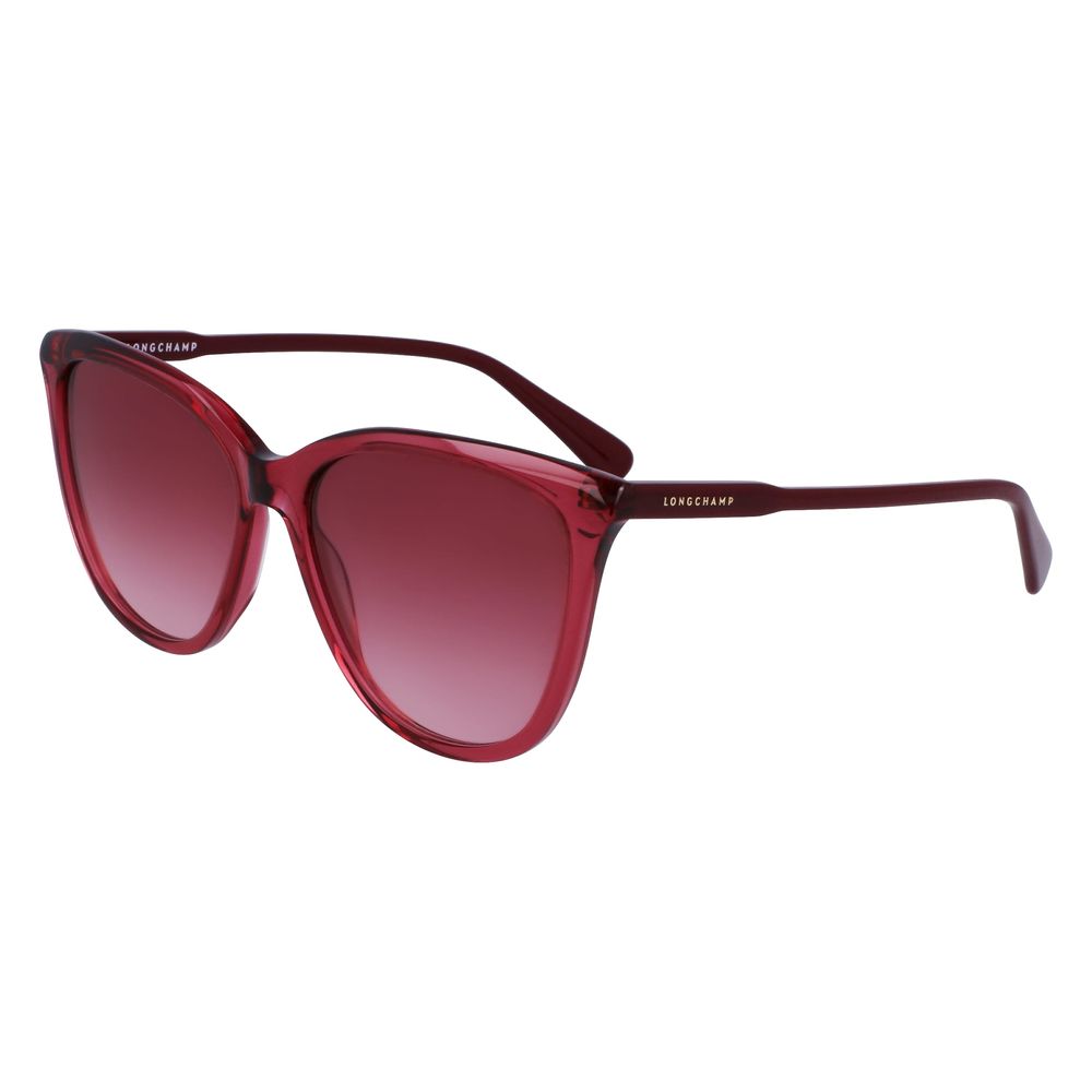 Longchamp – Rote Sonnenbrille aus Kalbshaar