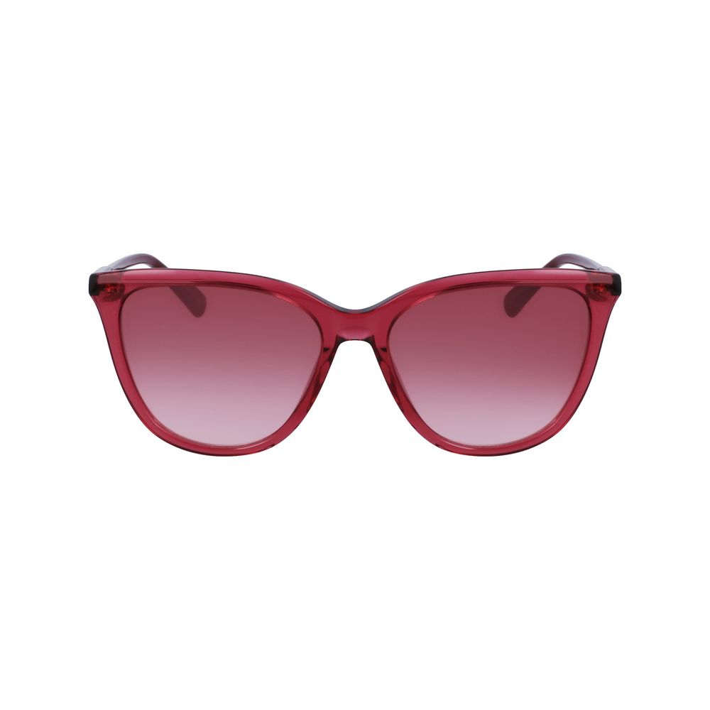 Longchamp – Rote Sonnenbrille aus Kalbshaar