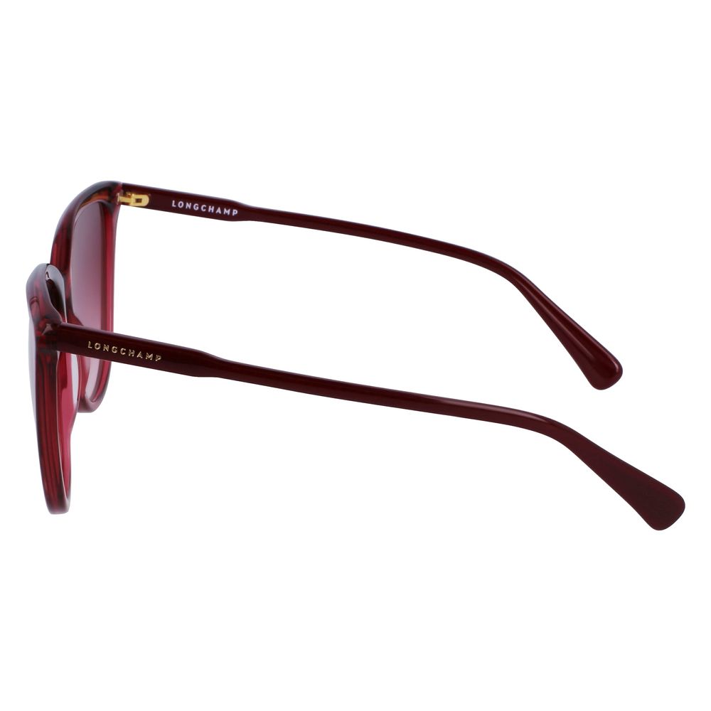 Longchamp – Rote Sonnenbrille aus Kalbshaar