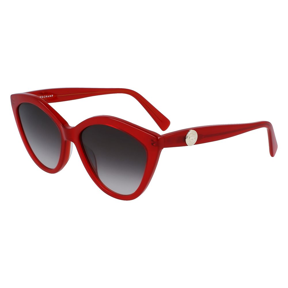 Longchamp – Rote Sonnenbrille aus Kalbshaar