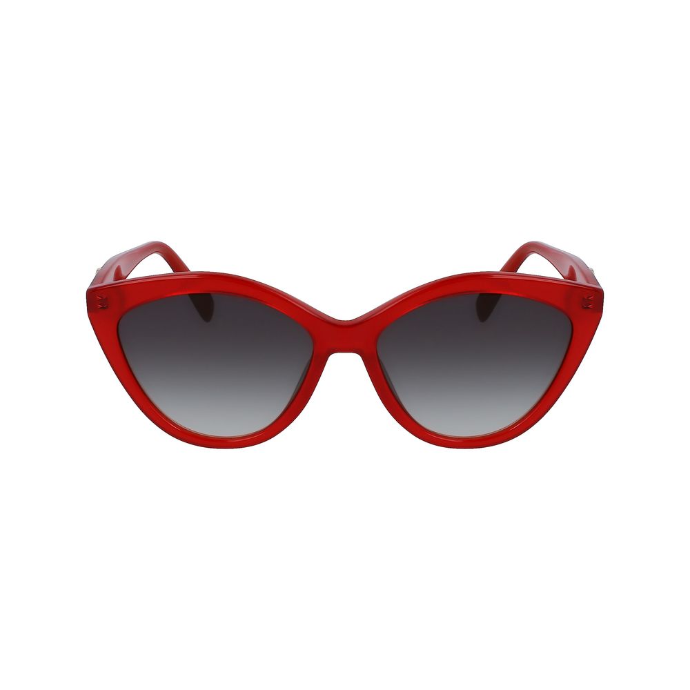 Longchamp – Rote Sonnenbrille aus Kalbshaar
