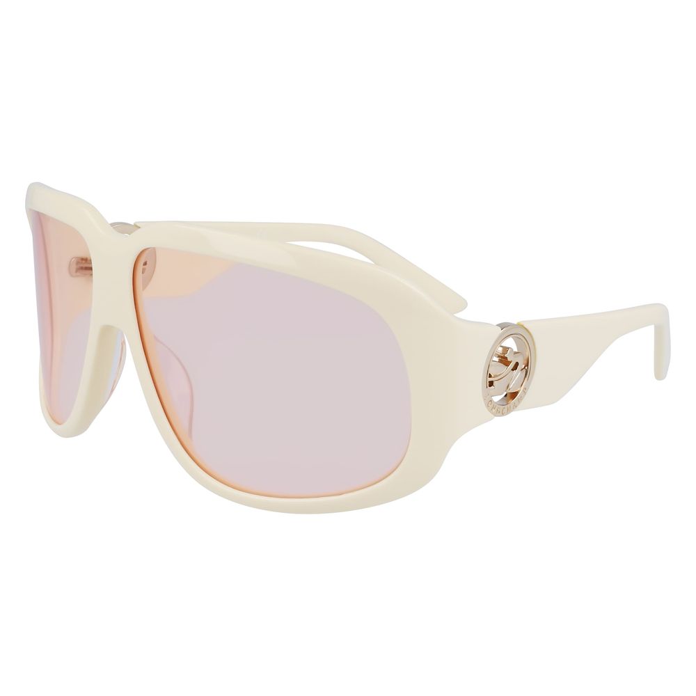 Longchamp – Weiße Sonnenbrille aus Kalbshaar