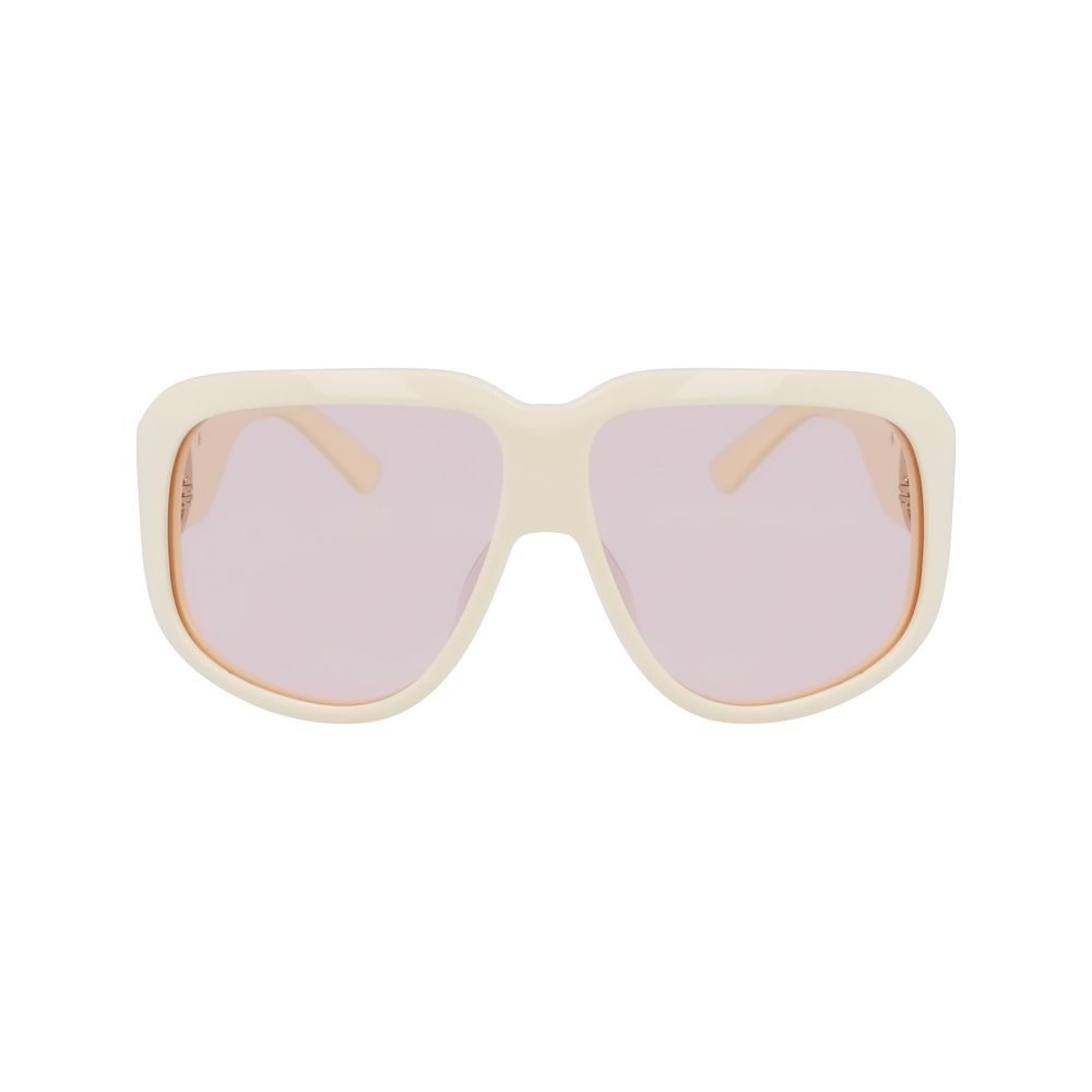 Longchamp – Weiße Sonnenbrille aus Kalbshaar
